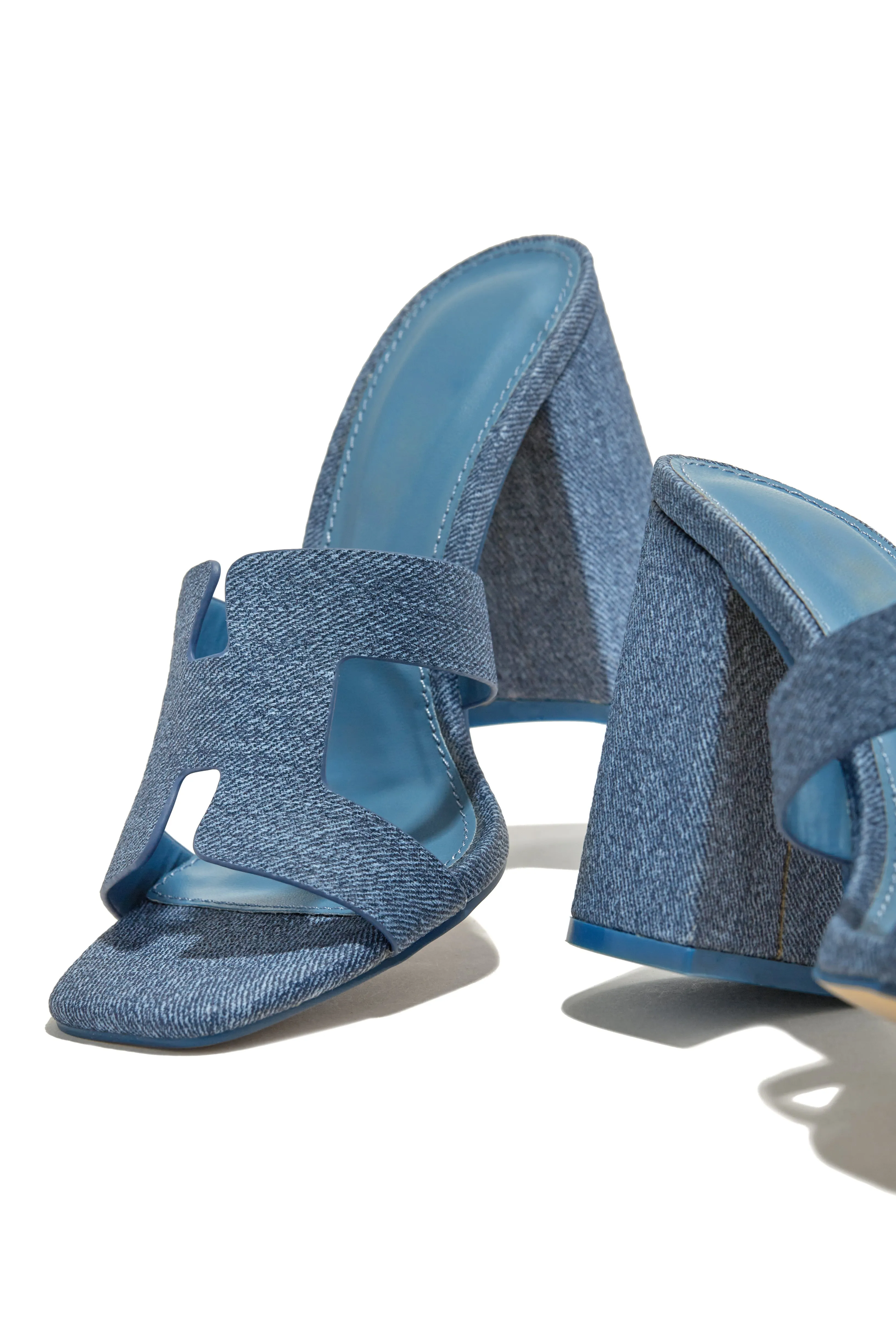 Bianka Block Mid Heels - Denim sold by Miss Lola product image thumbnail 5