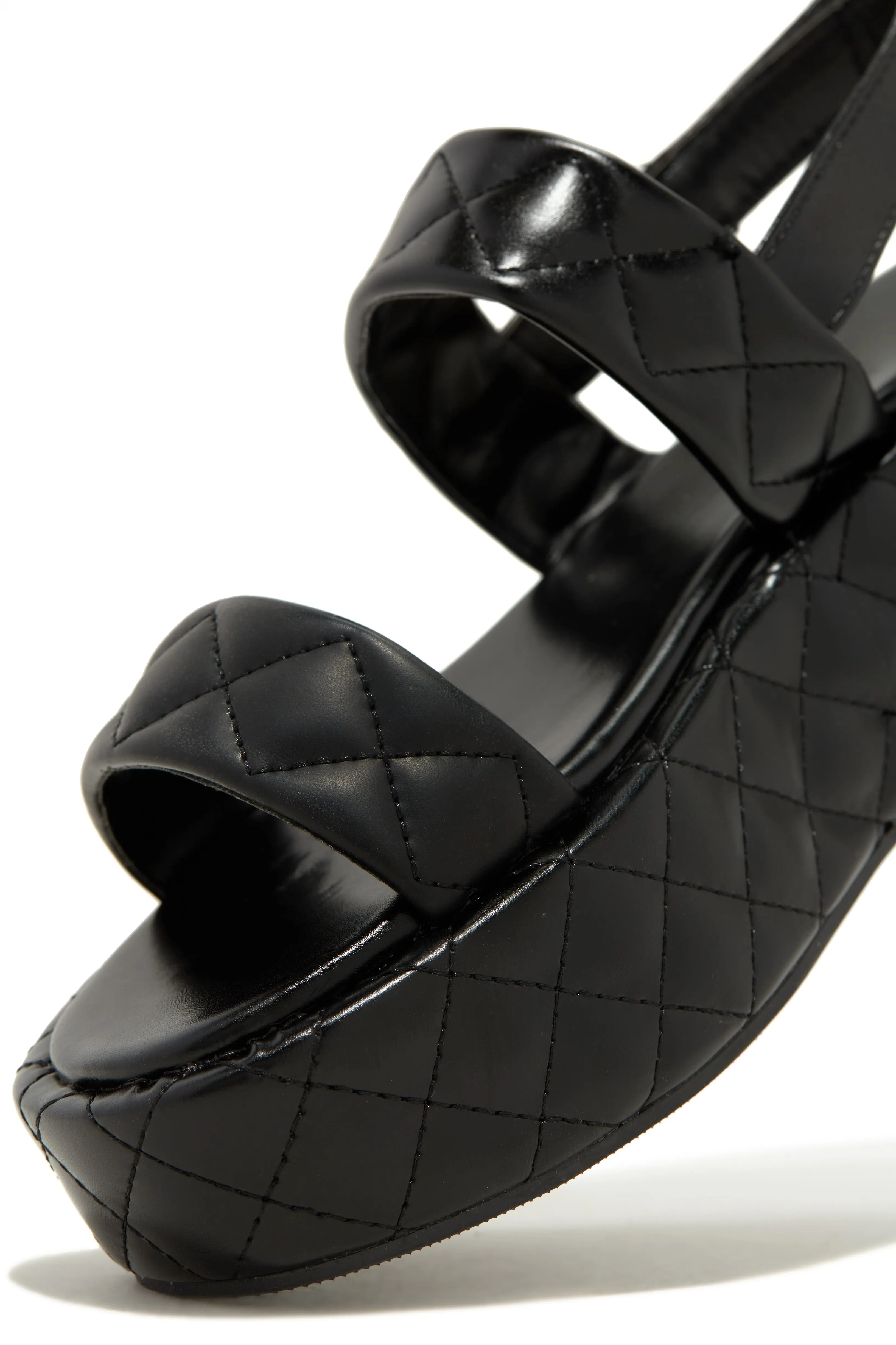 Euro Summer Quilted Platform Sandals - Black sold by Miss Lola product image thumbnail 3