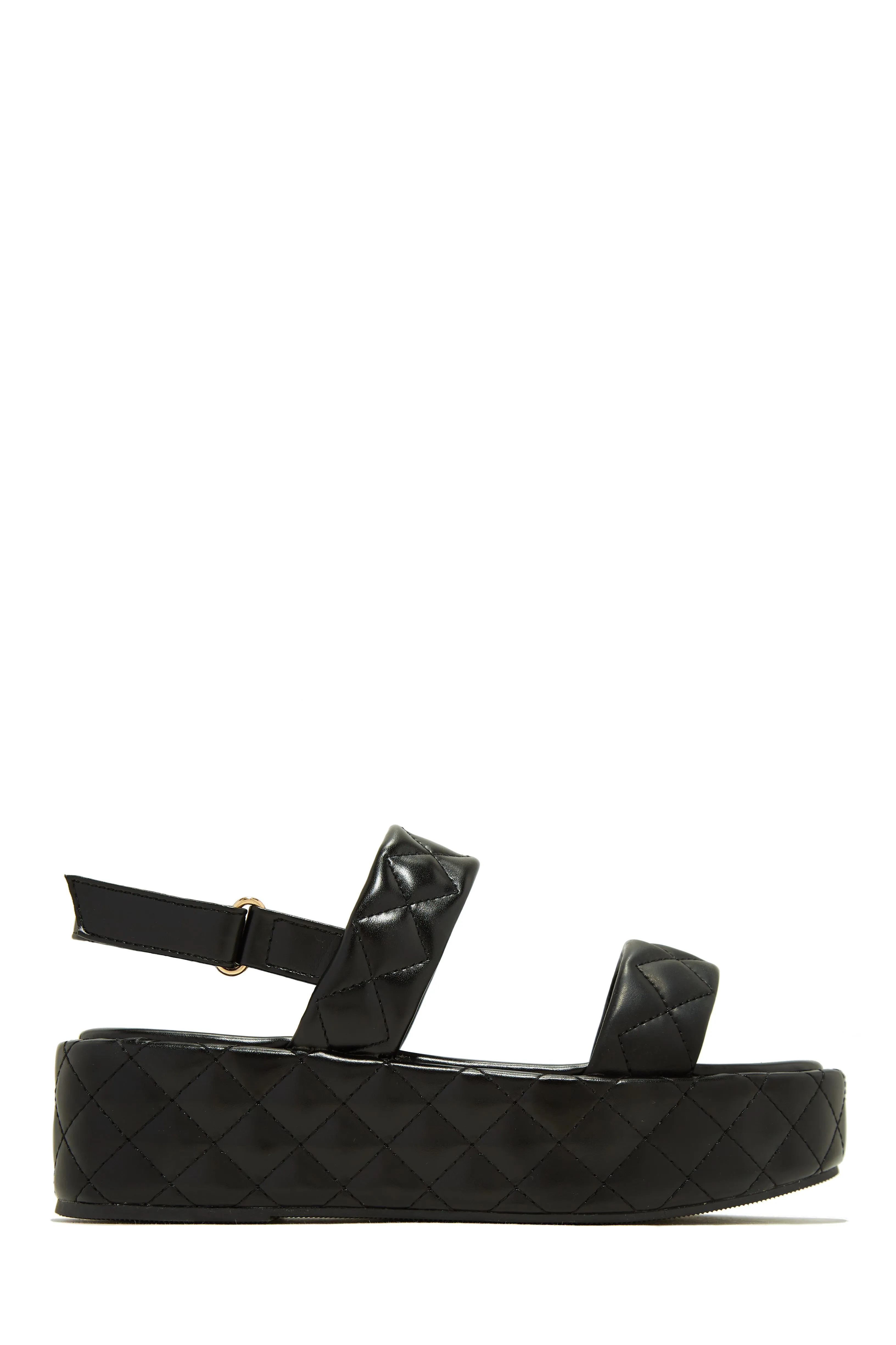 Euro Summer Quilted Platform Sandals - Black sold by Miss Lola product image thumbnail 4