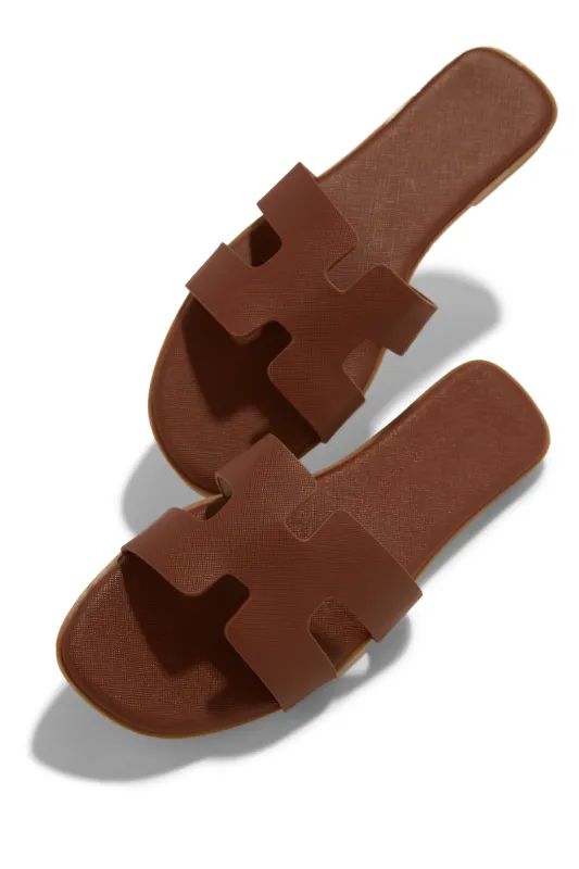 Alaiya Slip On Sandals - Tan sold by Miss Lola