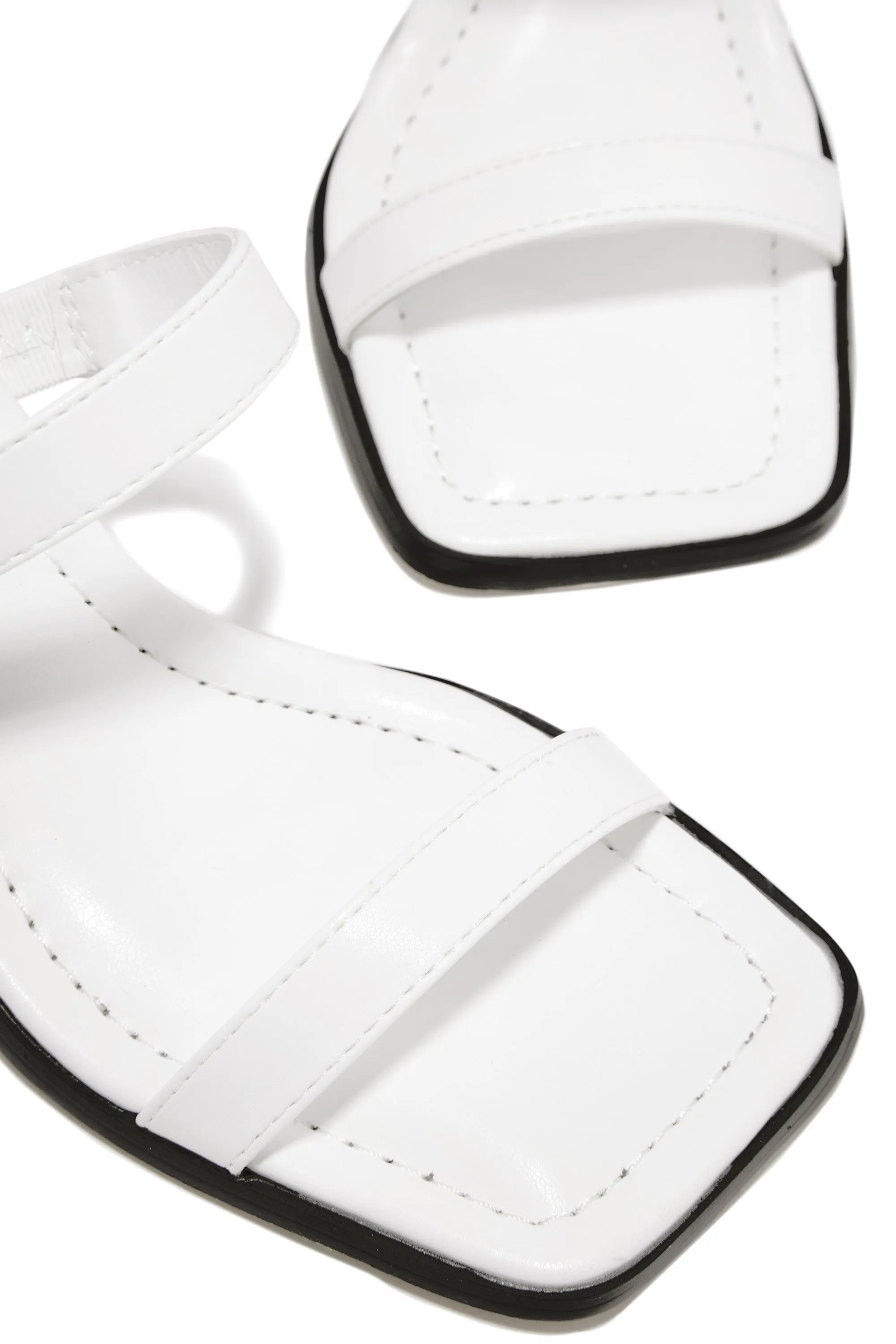 Raylen Mid Heel Mules - White sold by Miss Lola product image thumbnail 2