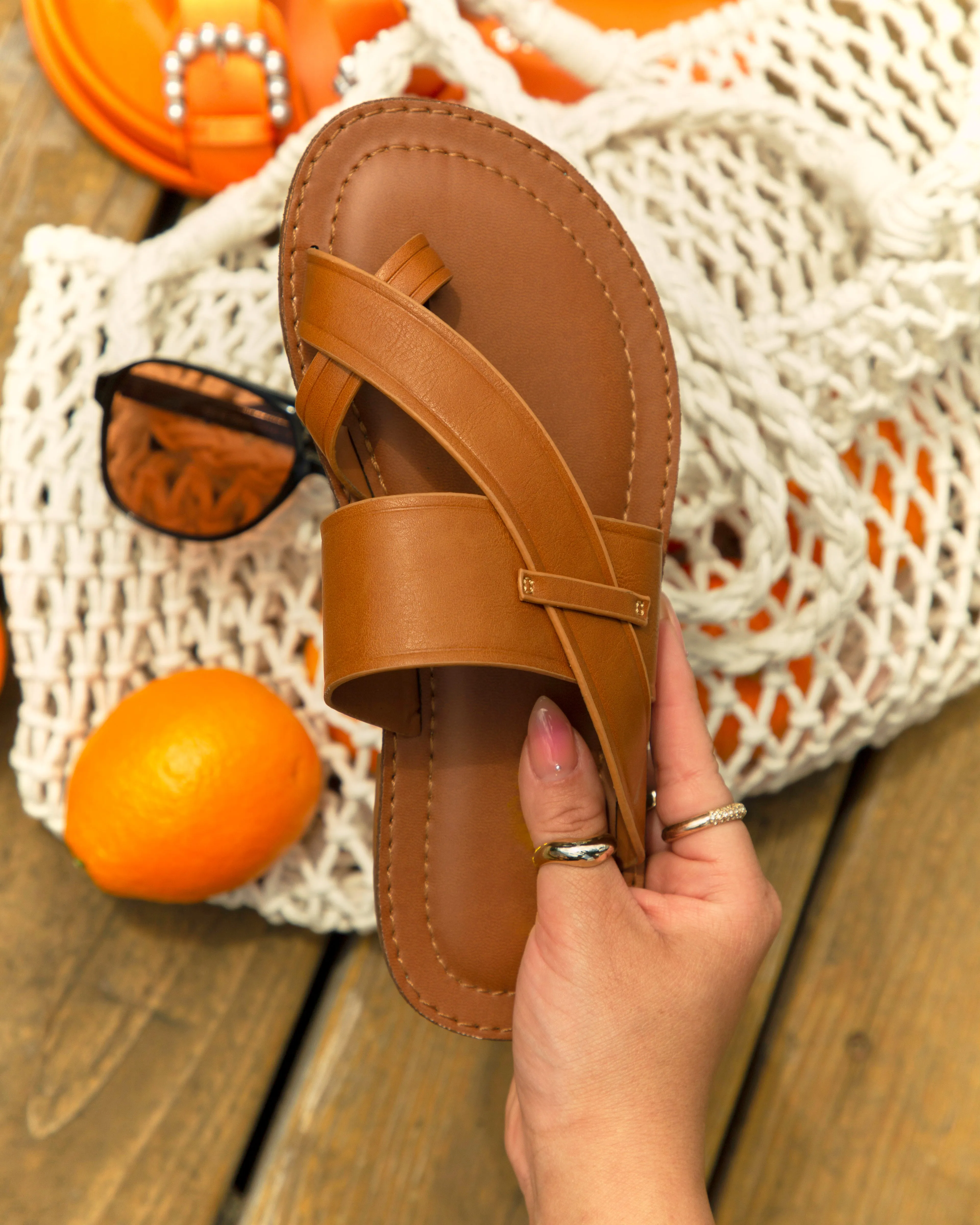 Endless Summer Flat Slip On Sandals - Tan sold by Miss Lola