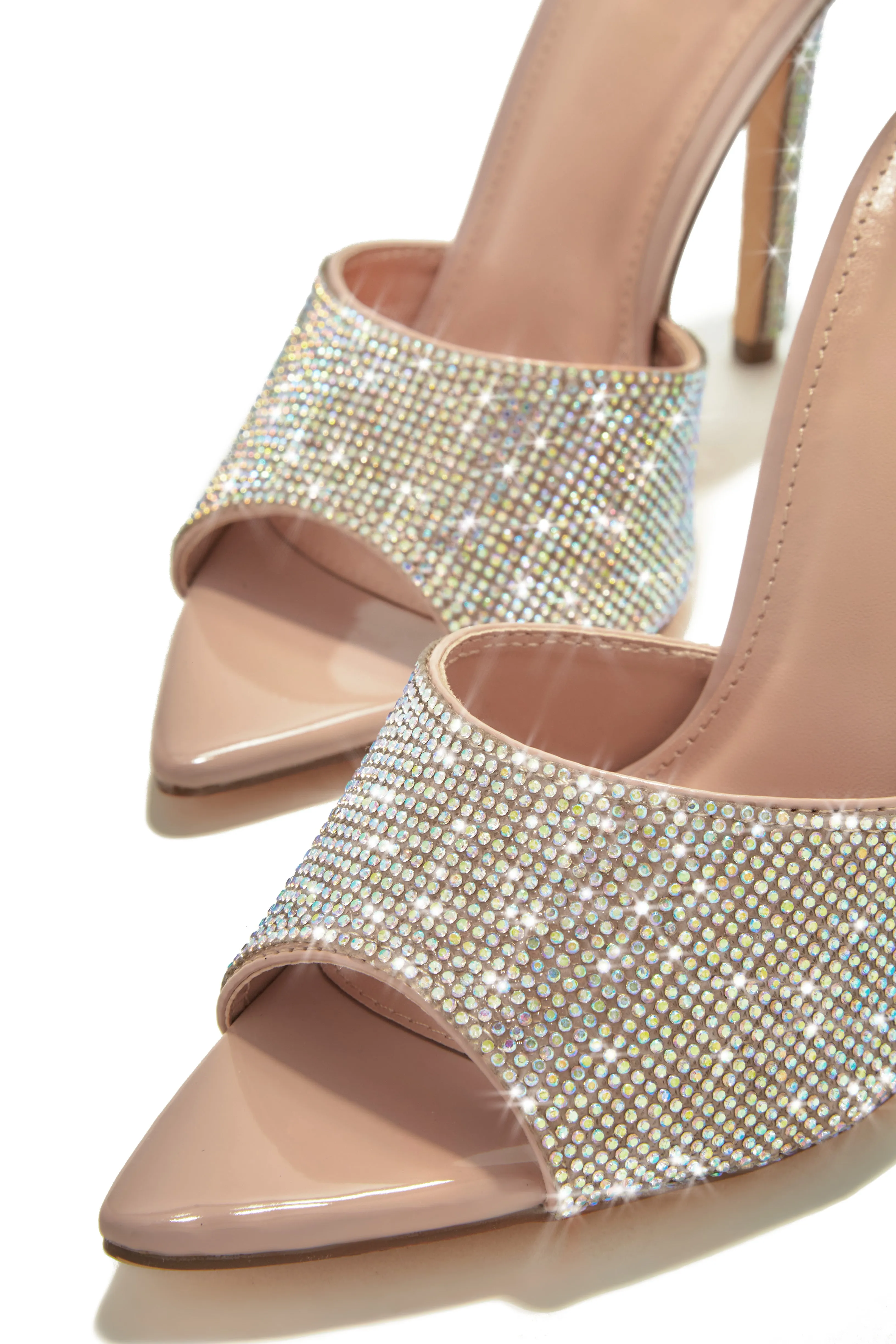 Juliene Embellished High Heel Mules - Nude sold by Miss Lola product image thumbnail 2