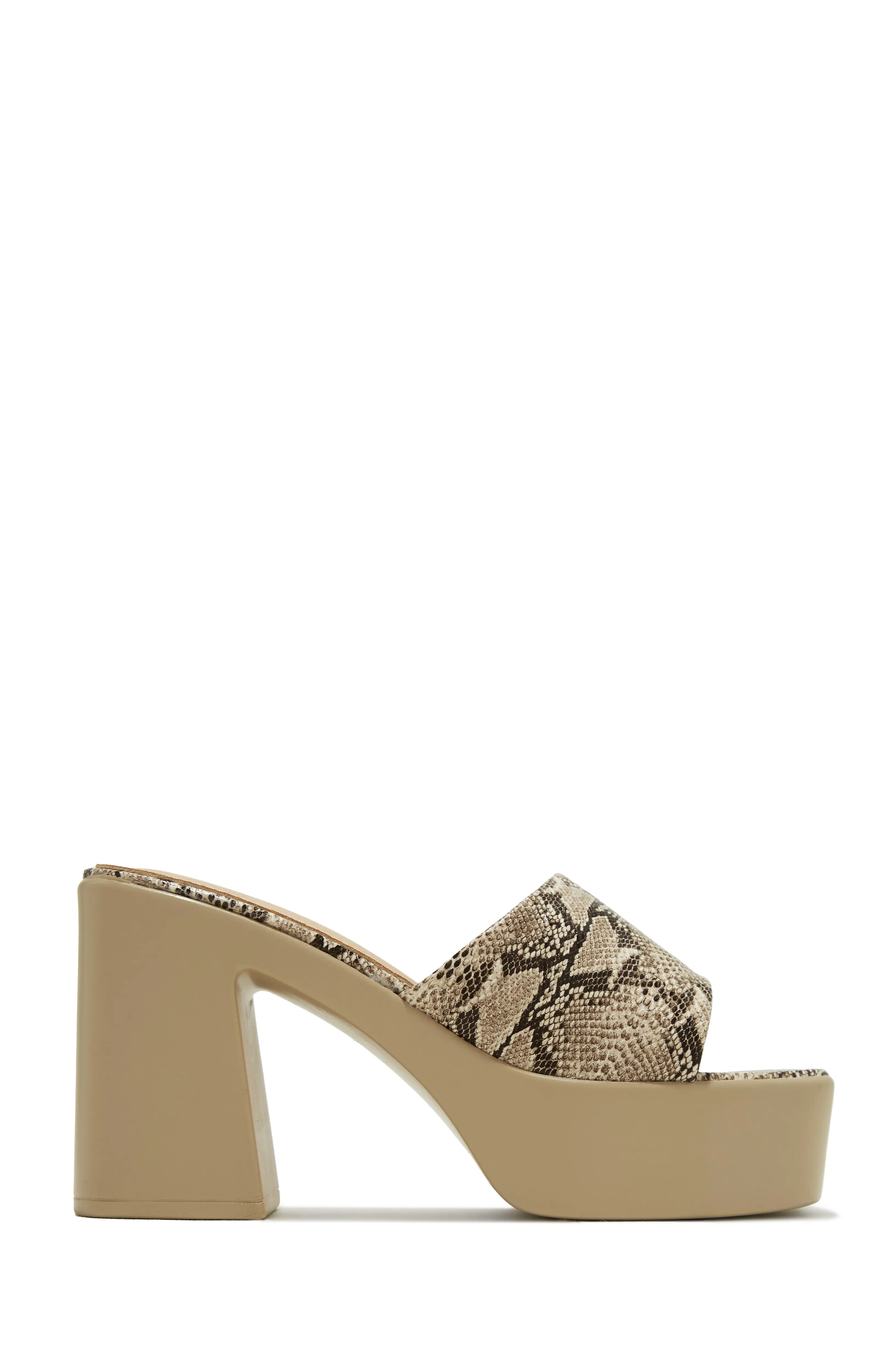 Hannah Platform Block Heel Mules - Snake sold by Miss Lola product image thumbnail 4