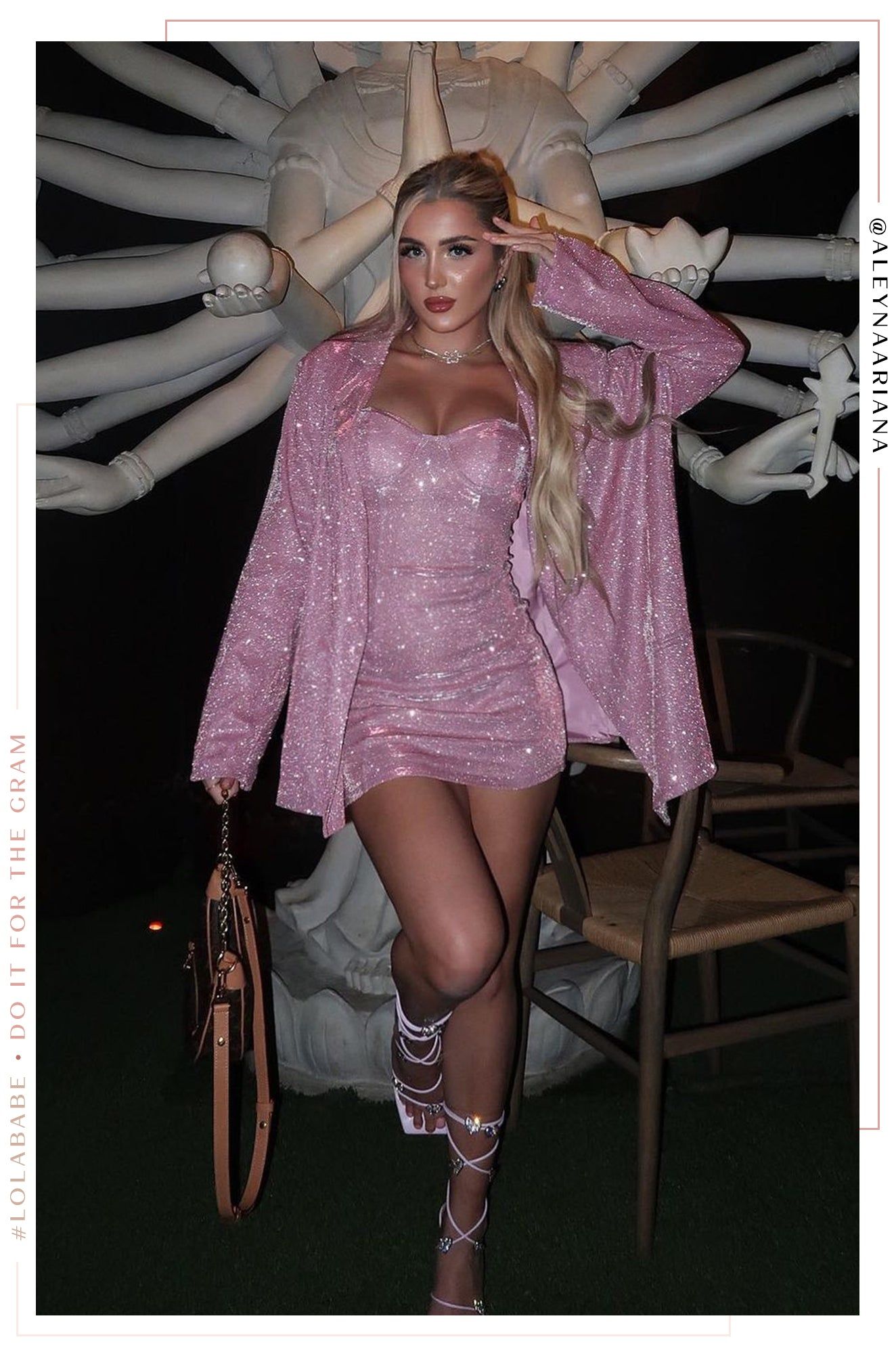 About Love Embellished Lace Up High Heels - Pink sold by Miss Lola product image thumbnail 3