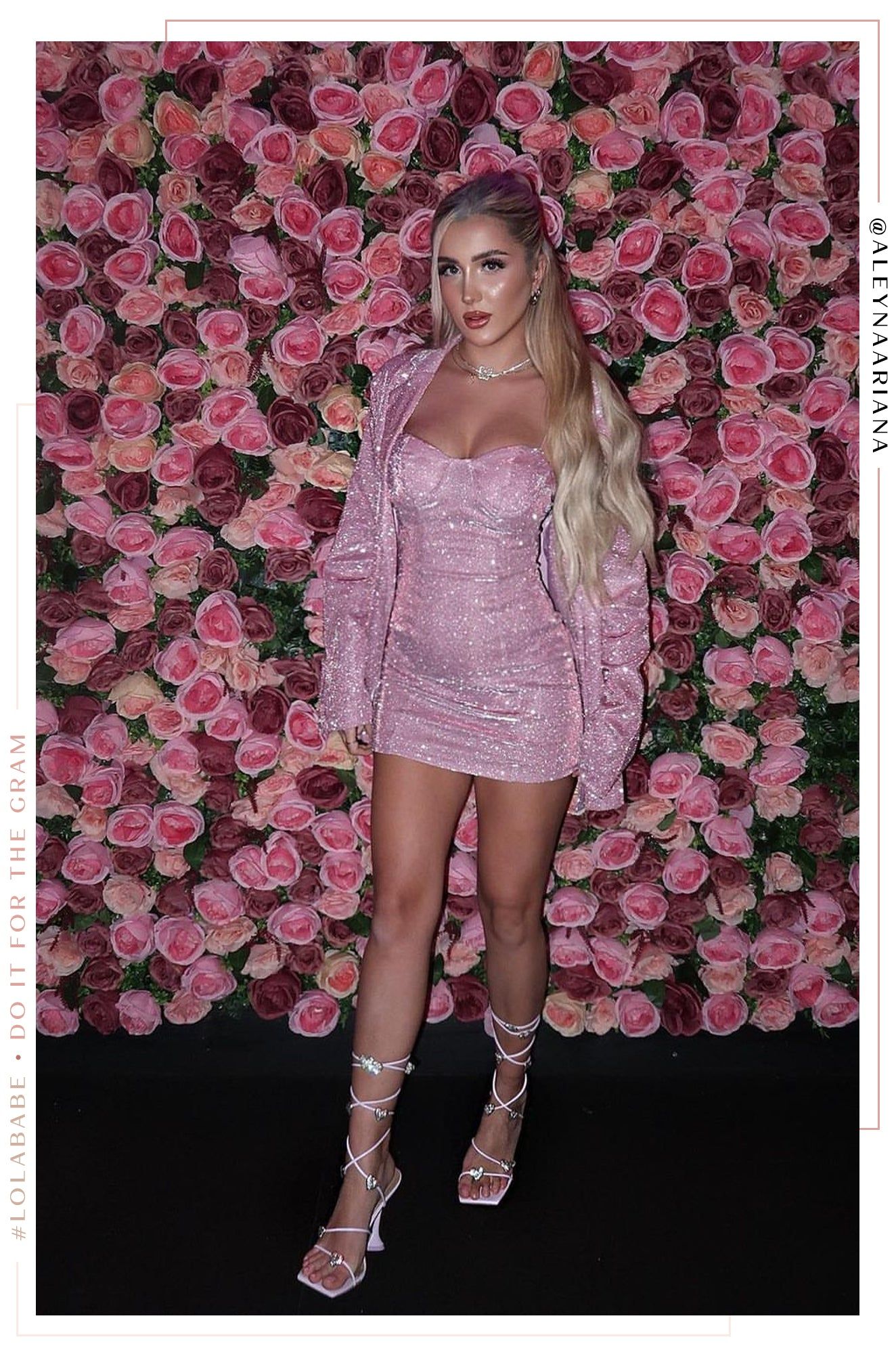 About Love Embellished Lace Up High Heels - Pink sold by Miss Lola product image thumbnail 2