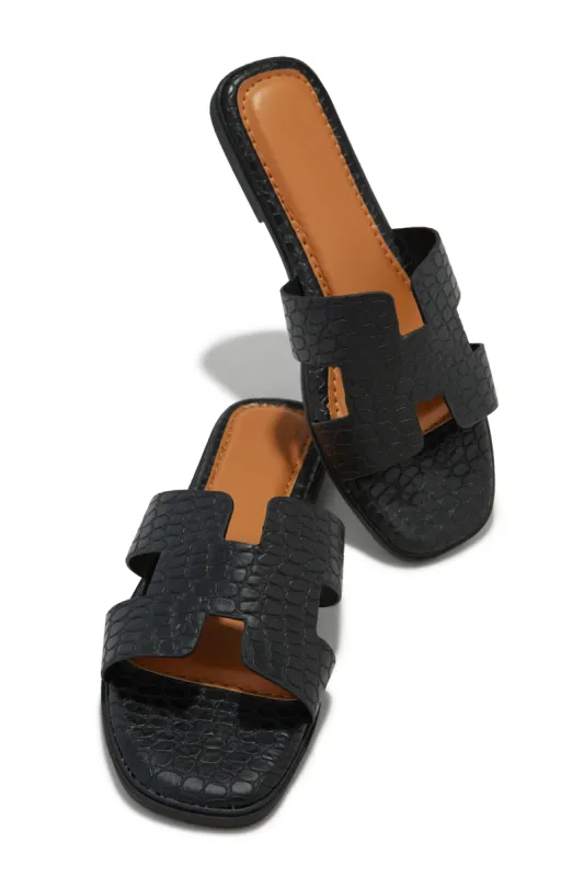 Byanka Slip On Sandals - Black sold by Miss Lola