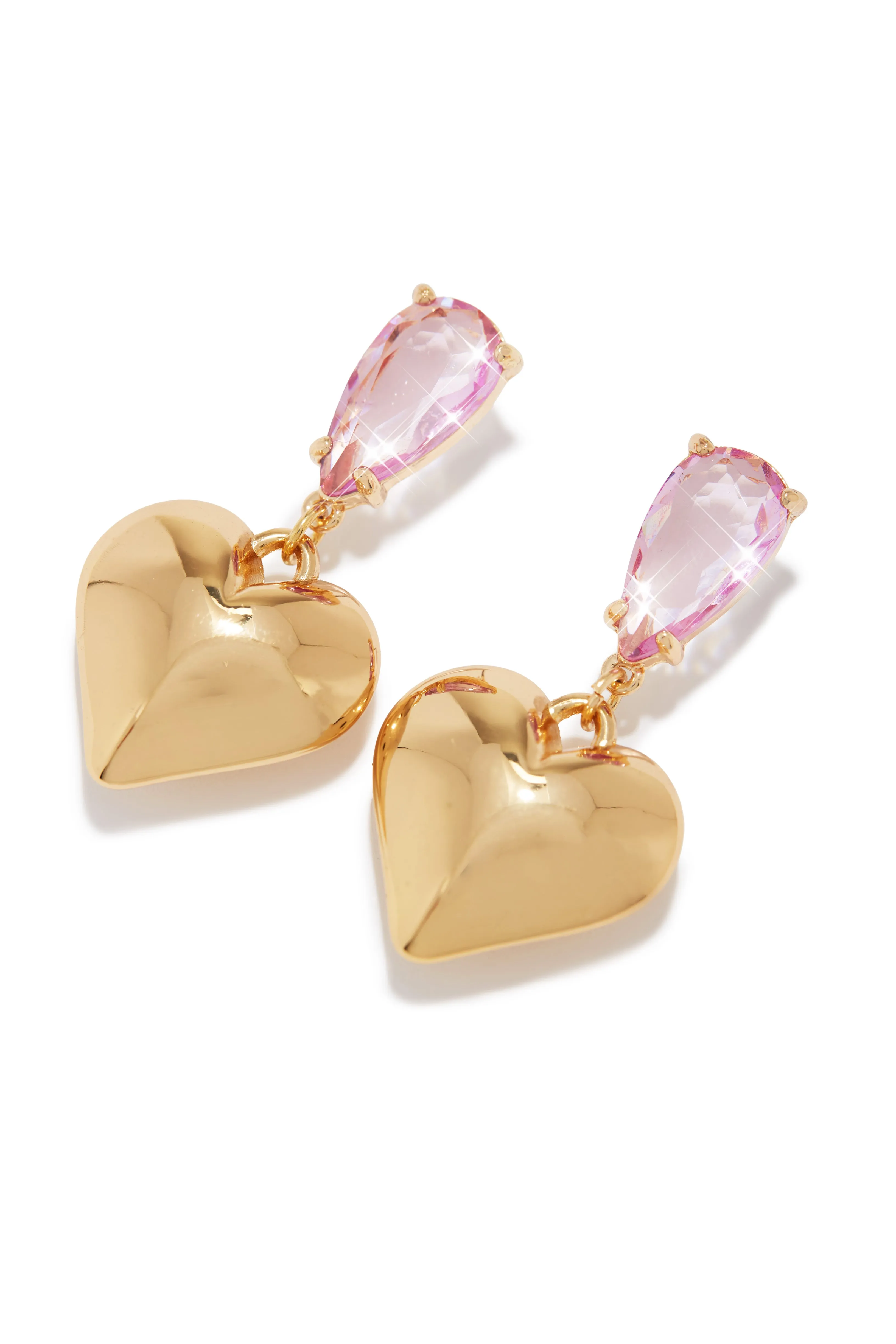 Weekend Love Embellished Heart Earring - Pink sold by Miss Lola product image thumbnail 2