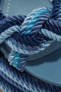 Jadyn Platform Lace Up Block Heels - Blue sold by Miss Lola