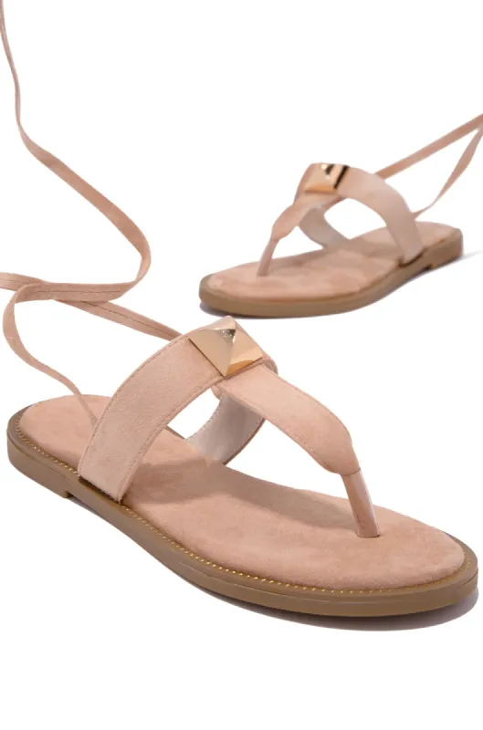 Endless Paradise Lace Up Sandals - Nude sold by Miss Lola
