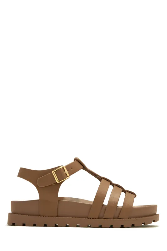 Vacay Ready Caged Sandals - Tan sold by Miss Lola