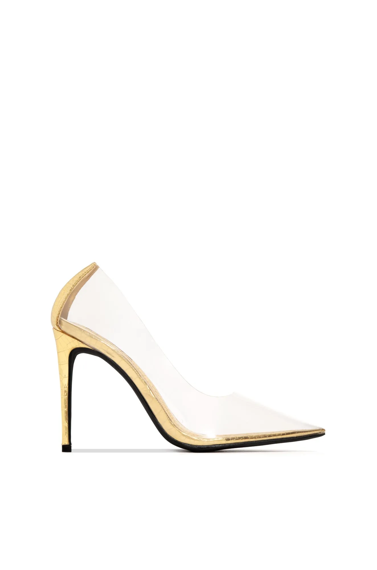 Girl On Point Clear High Heel Pumps - Gold sold by Miss Lola product image thumbnail 5