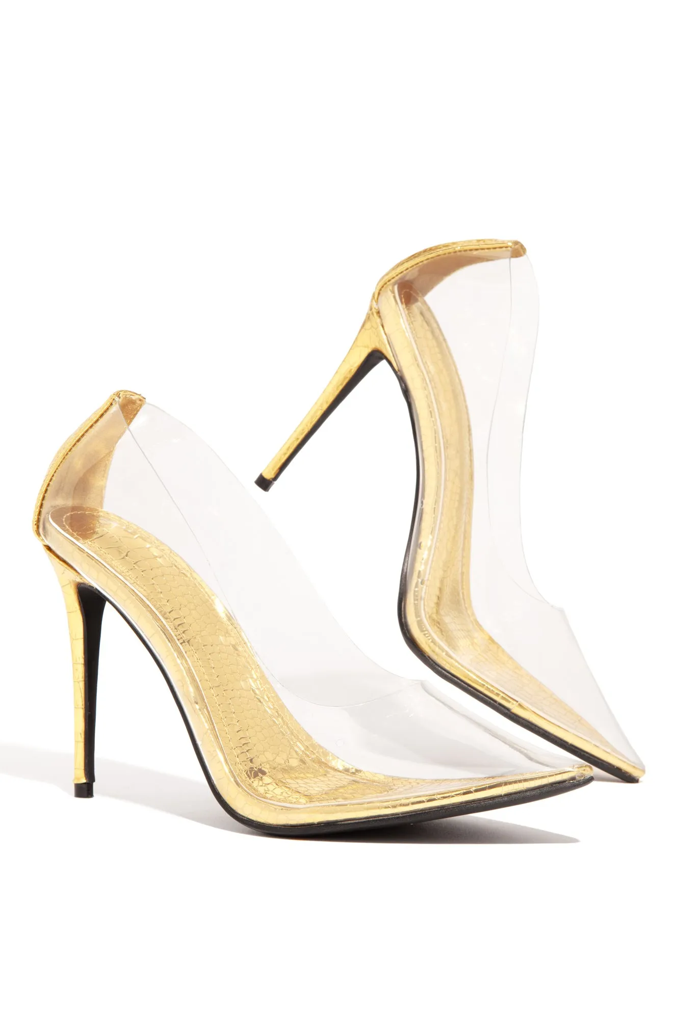 Girl On Point Clear High Heel Pumps - Gold sold by Miss Lola product image thumbnail 4