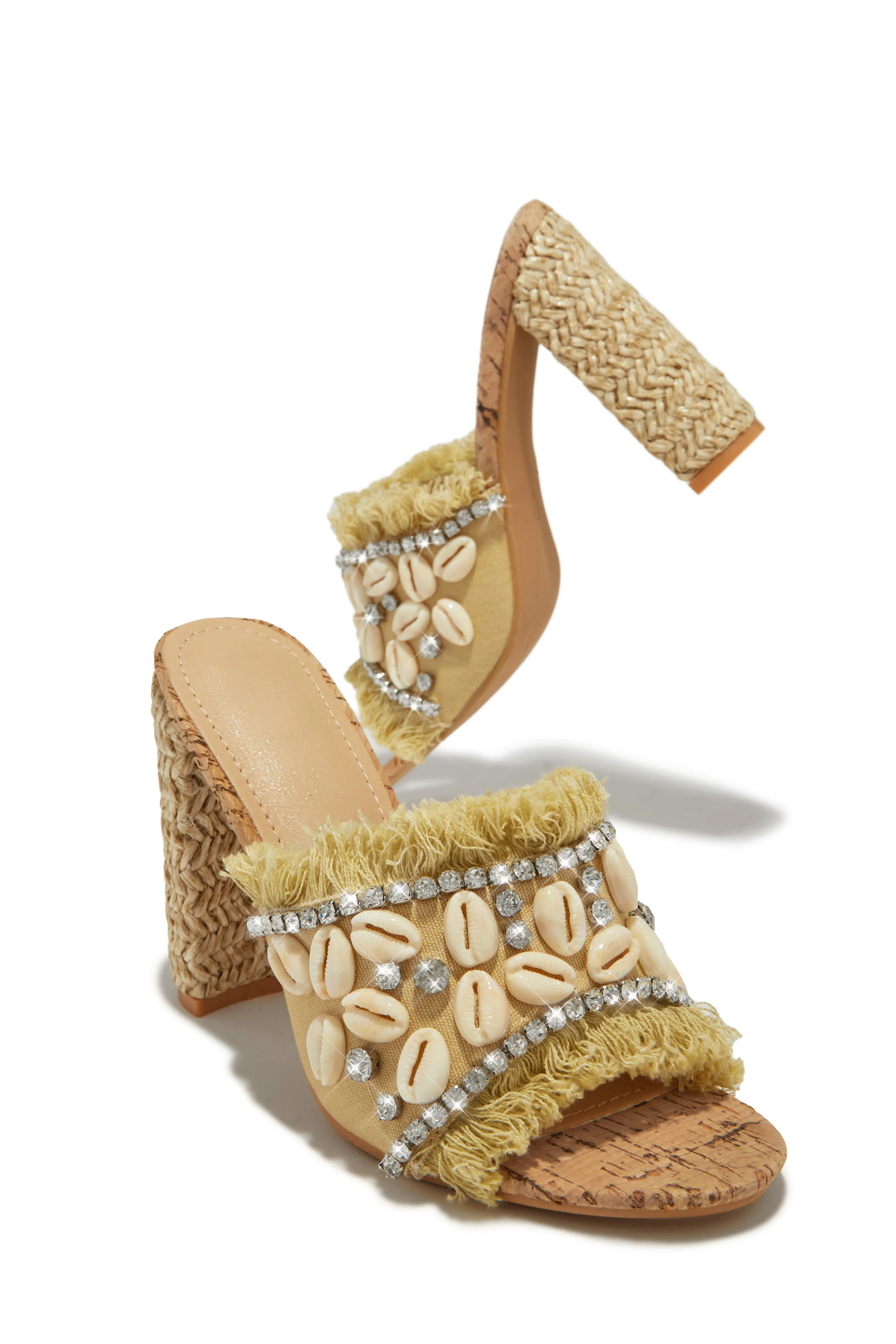 On Vacation Block Heel Mules - Natural sold by Miss Lola product image thumbnail 5