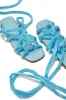 Bora Bora Lace Up Sandals - Blue sold by Miss Lola