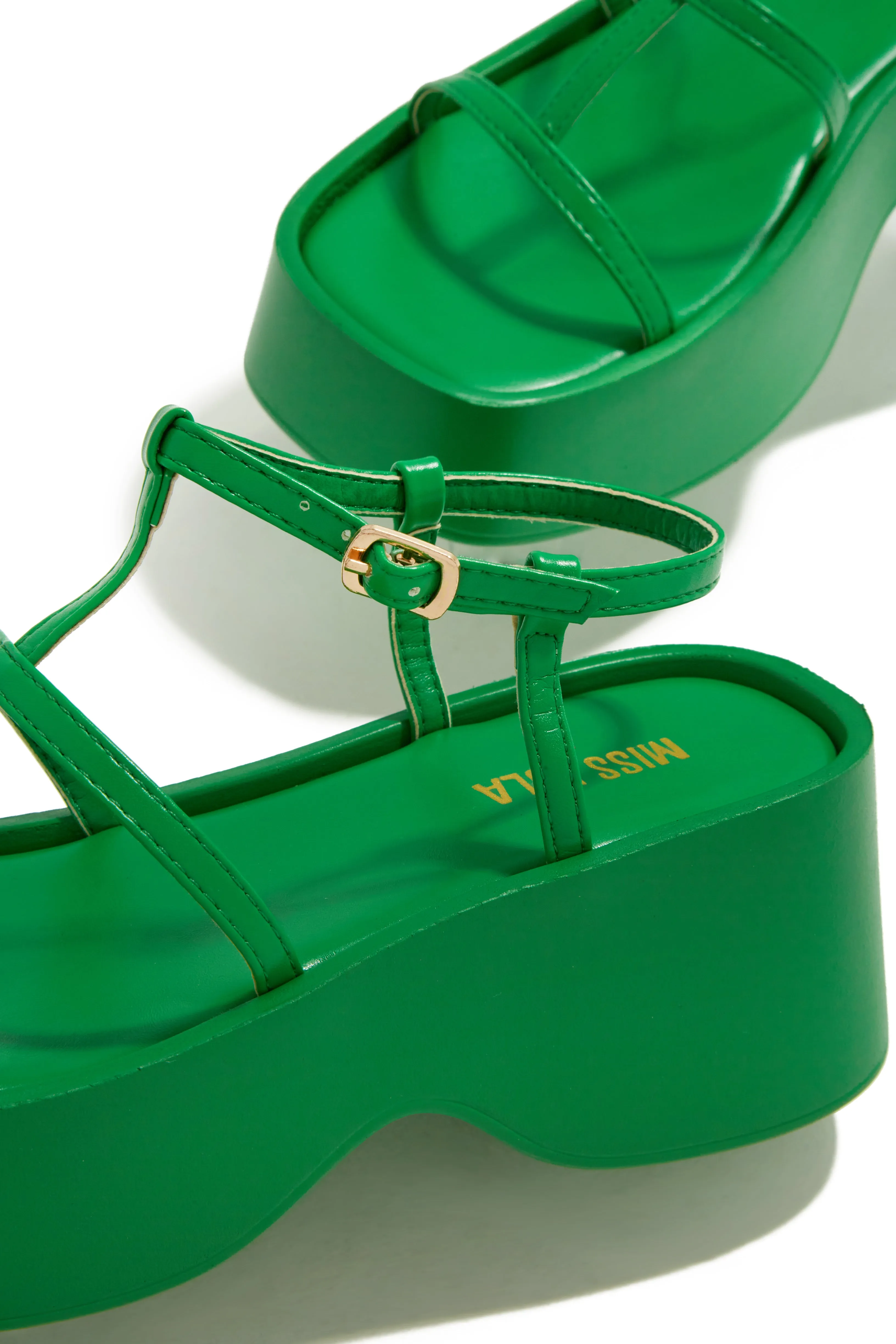 Beach Trip Flat Platform Sandals - Green sold by Miss Lola product image thumbnail 5