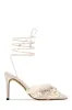 La Beauté Embellished Lace Up Pump Heels - Nude sold by Miss Lola