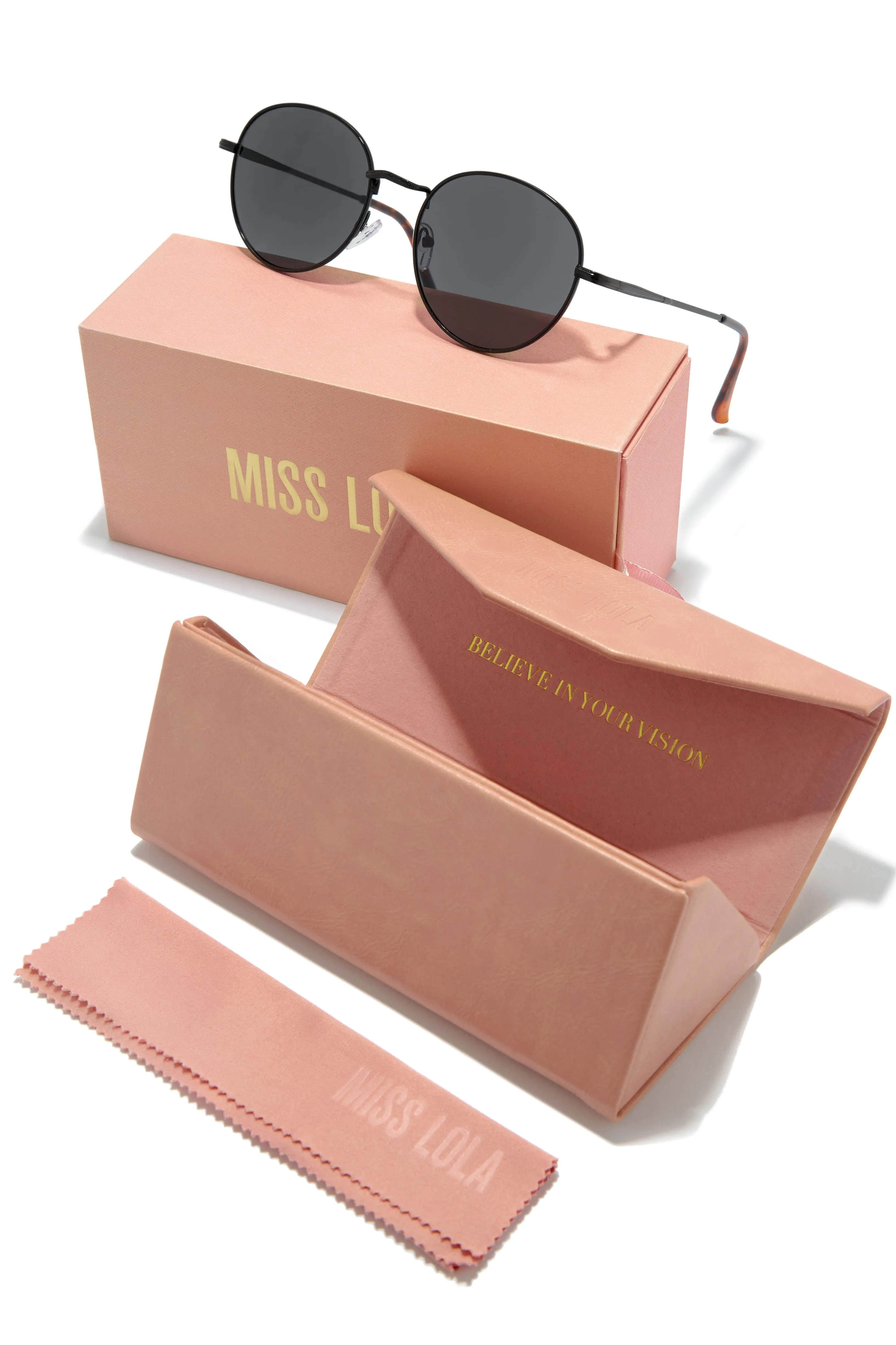 Ferrara Metal Frame Sunglasses - Black sold by Miss Lola product image thumbnail 3