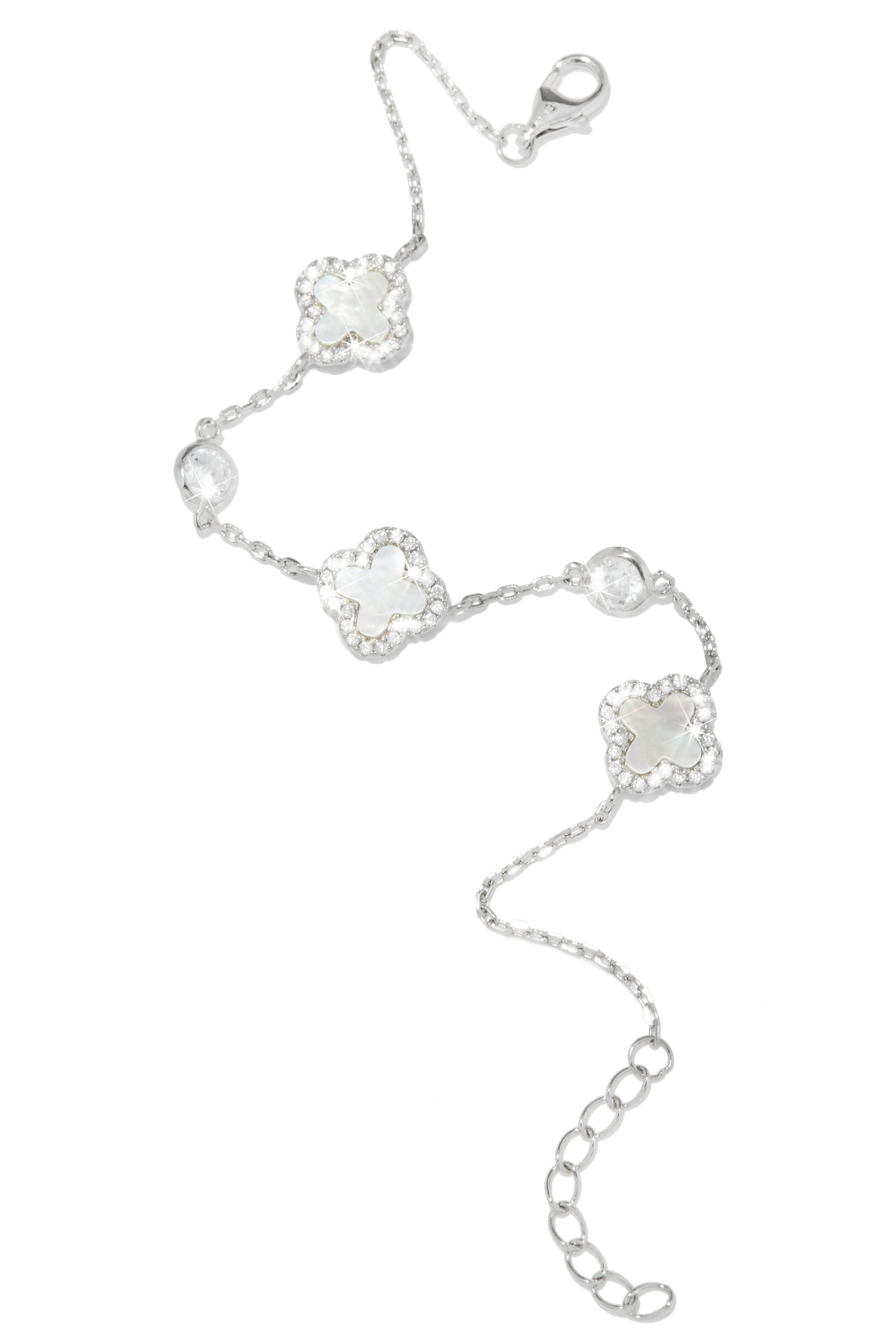 Golden Paradise Sterling Silver Clover Bracelet - Silver sold by Miss Lola product image thumbnail 2