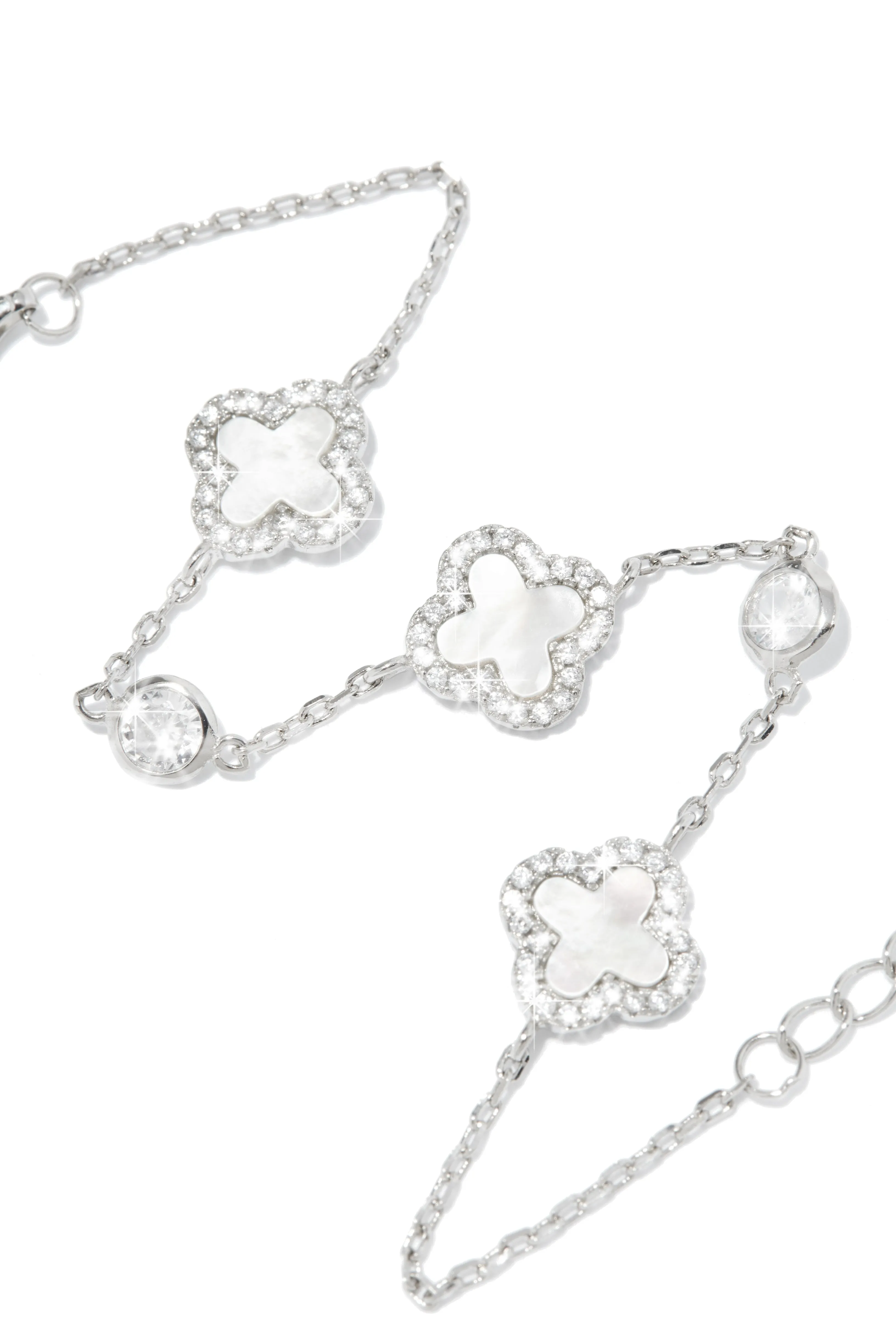 Golden Paradise Sterling Silver Clover Bracelet - Silver sold by Miss Lola product image thumbnail 3