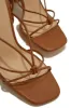 Briella Lace Up Block Heels - Tan sold by Miss Lola
