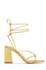Briella Lace Up Block Heels - Tan sold by Miss Lola
