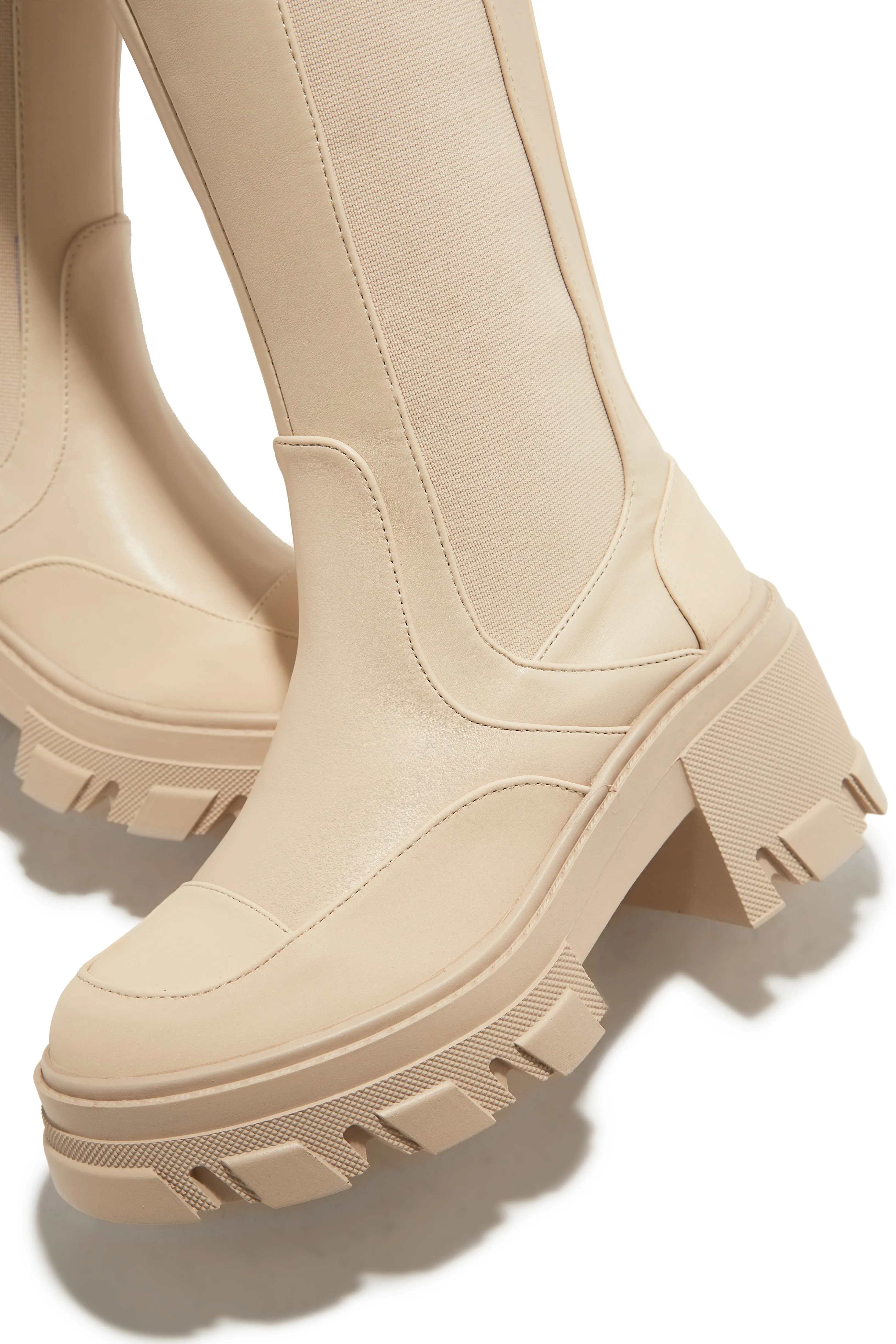 Leonie Combat Boots - Cream sold by Miss Lola product image thumbnail 4