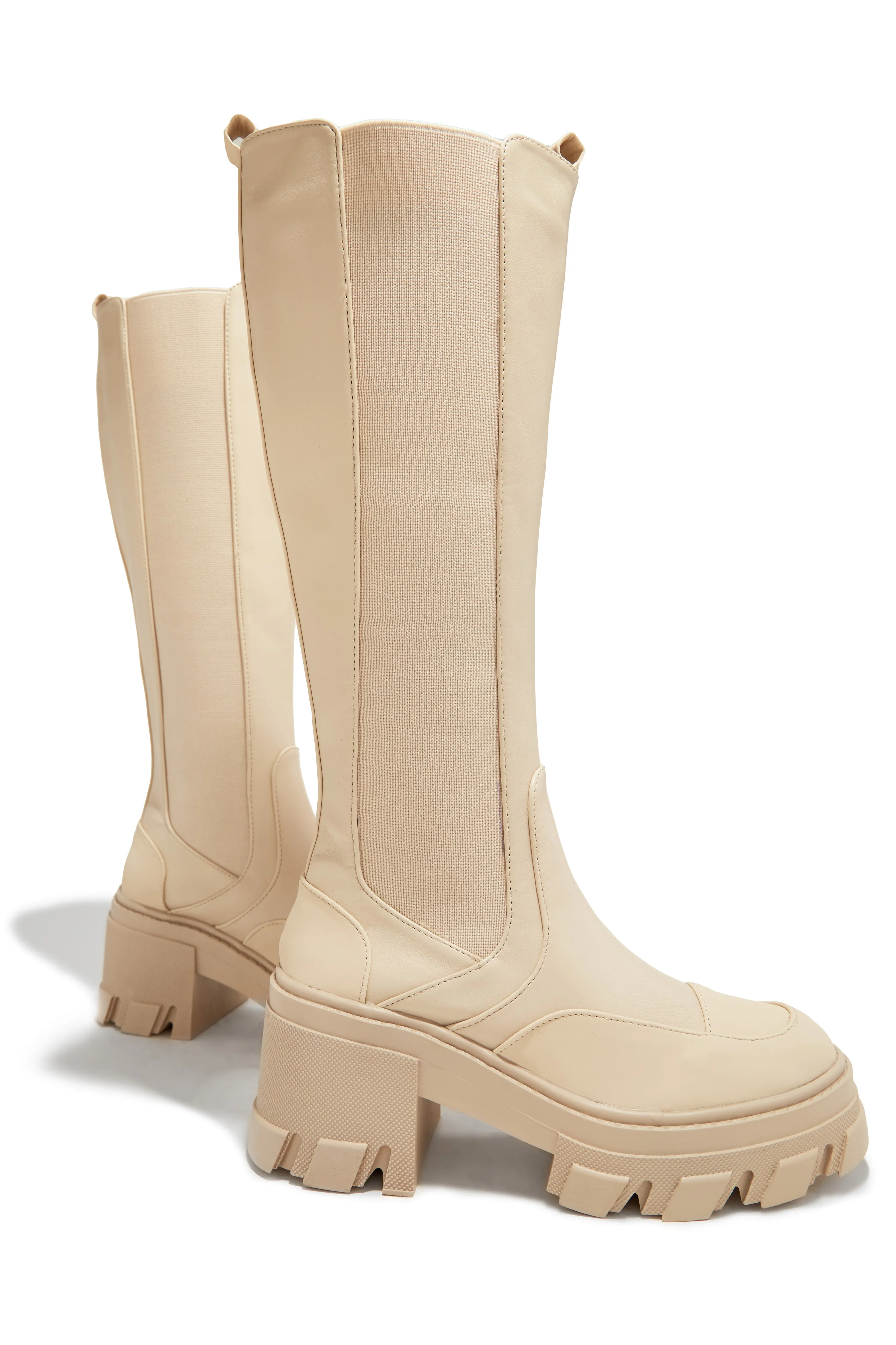 Leonie Combat Boots - Cream sold by Miss Lola product image thumbnail 3
