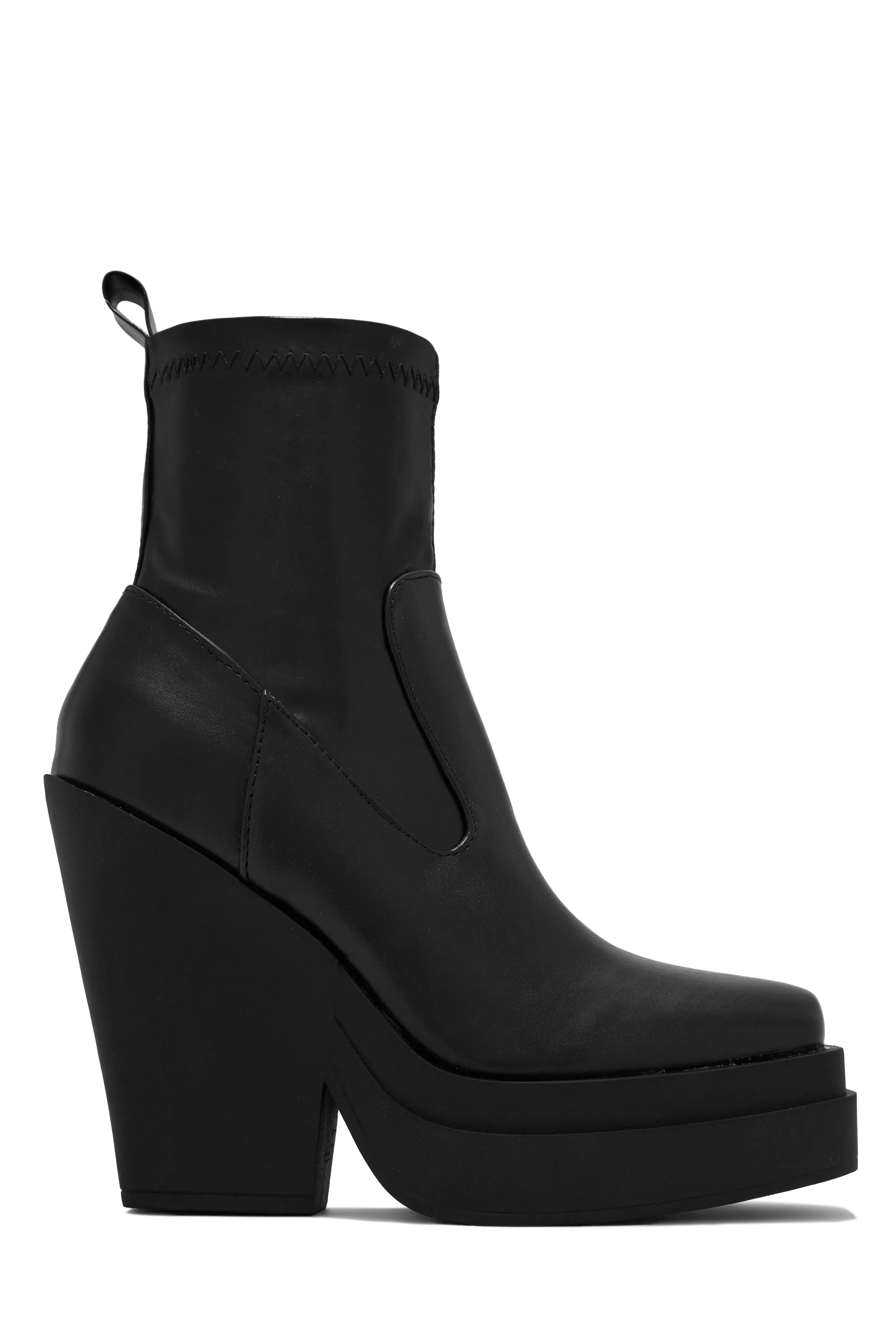 Aleksandra Block Heel Platform Ankle Boots - Black sold by Miss Lola product image thumbnail 2