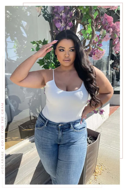 Jaila Sleeveless Bodysuit - White sold by Miss Lola