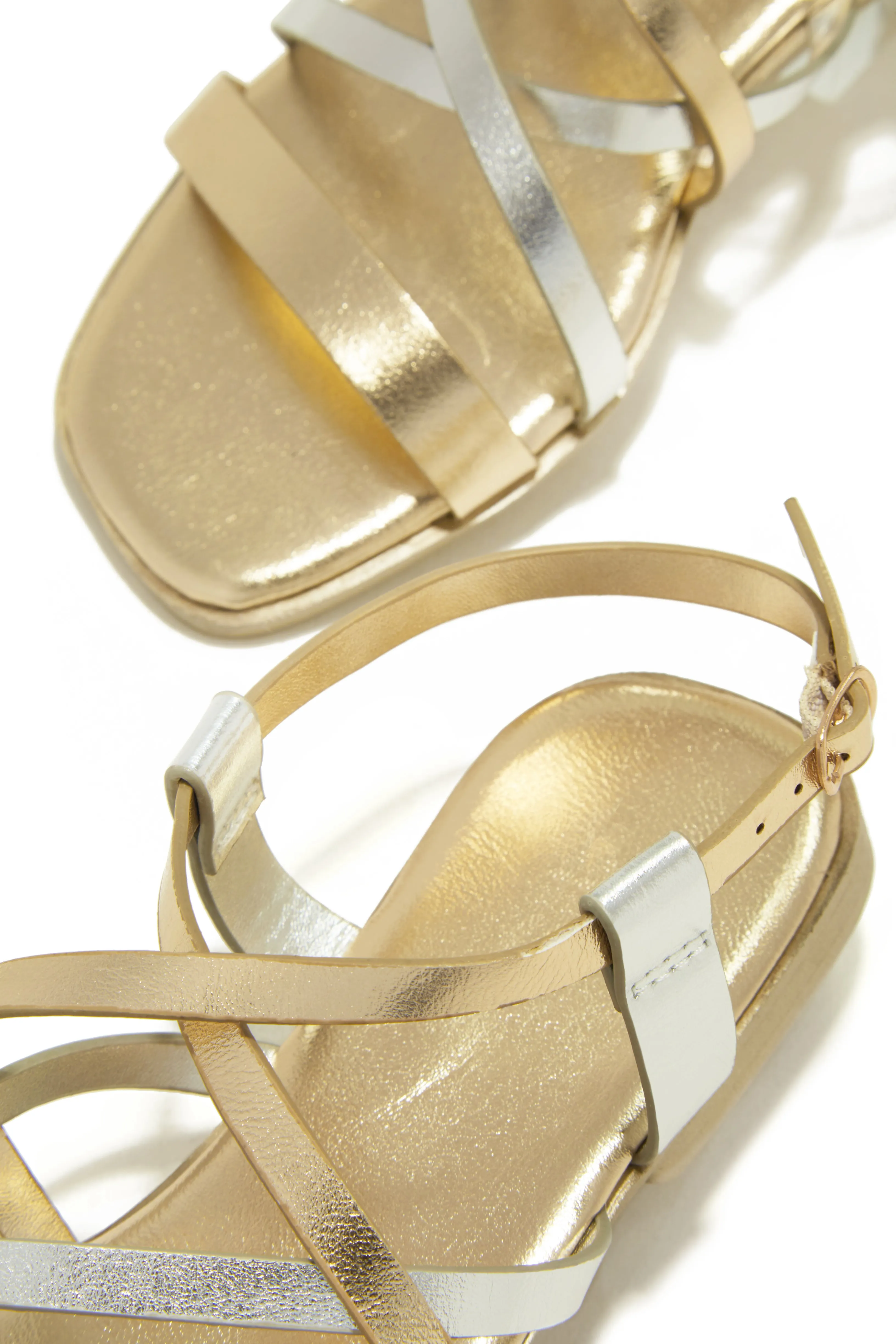 Caicos Island Strappy Flat Sandals - Gold sold by Miss Lola product image thumbnail 4