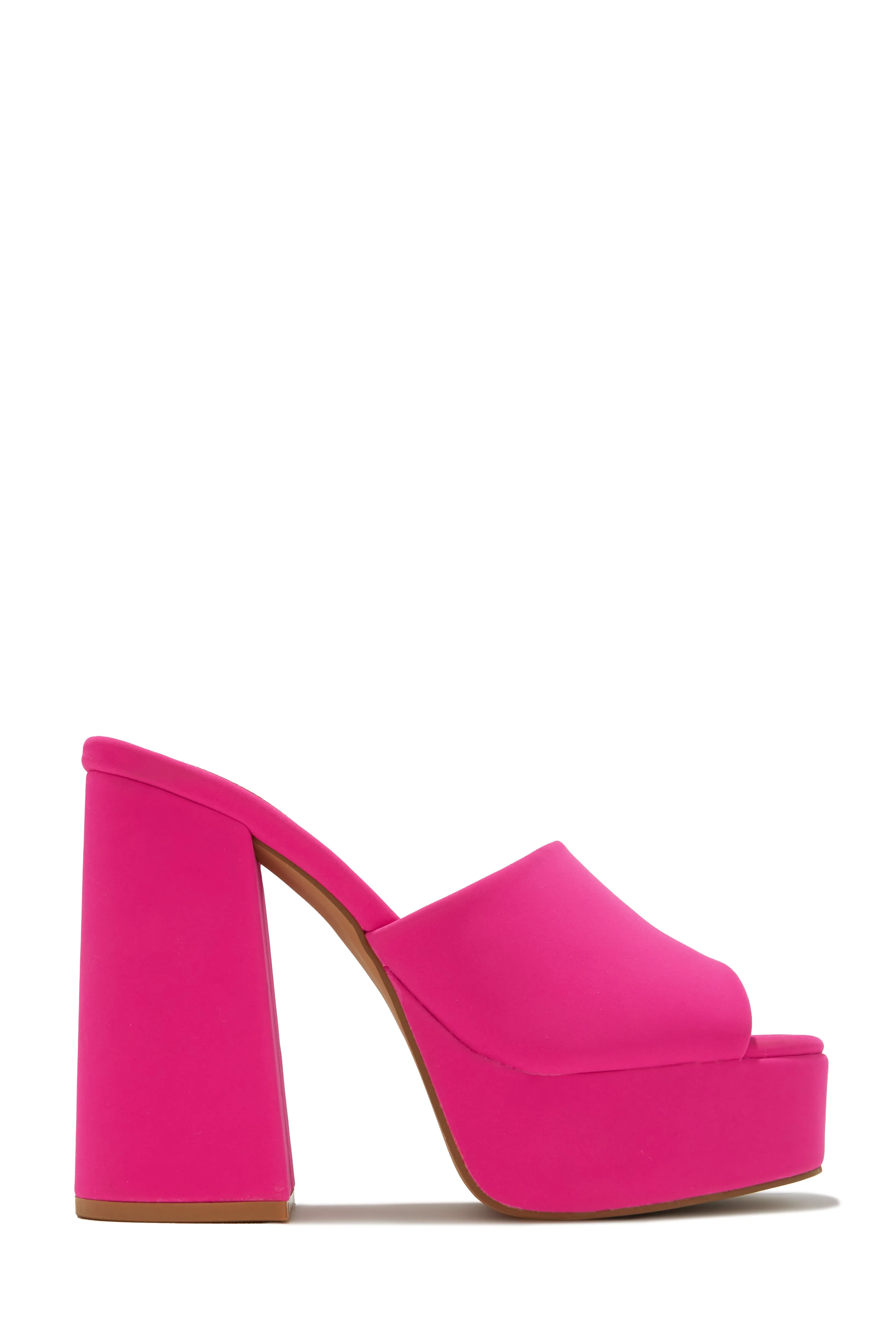 Emily Platform Block Heel Mules - Pink sold by Miss Lola product image thumbnail 2
