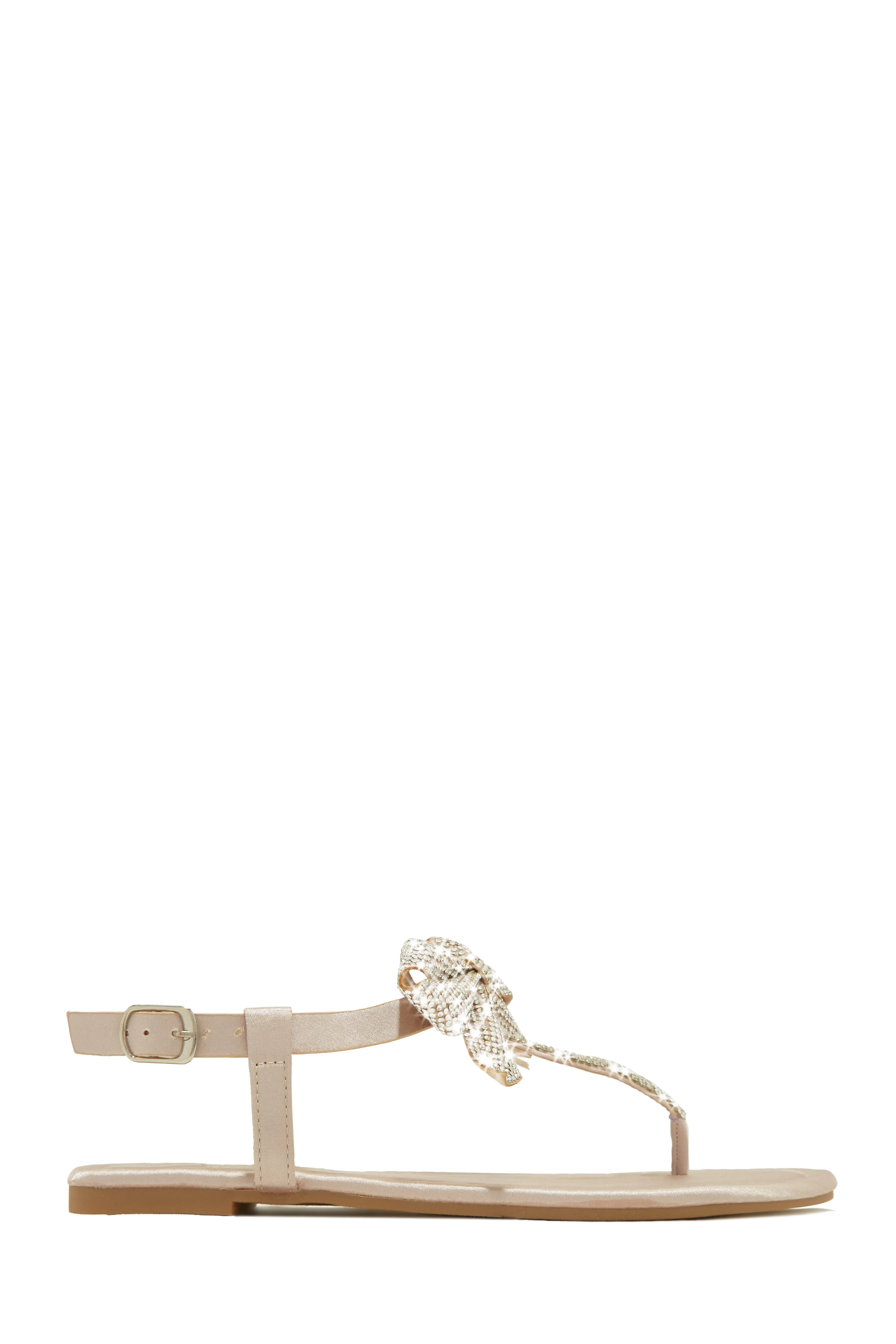 Luxe Sunsets Embellished Thong Strap Sandals - Nude sold by Miss Lola product image thumbnail 4