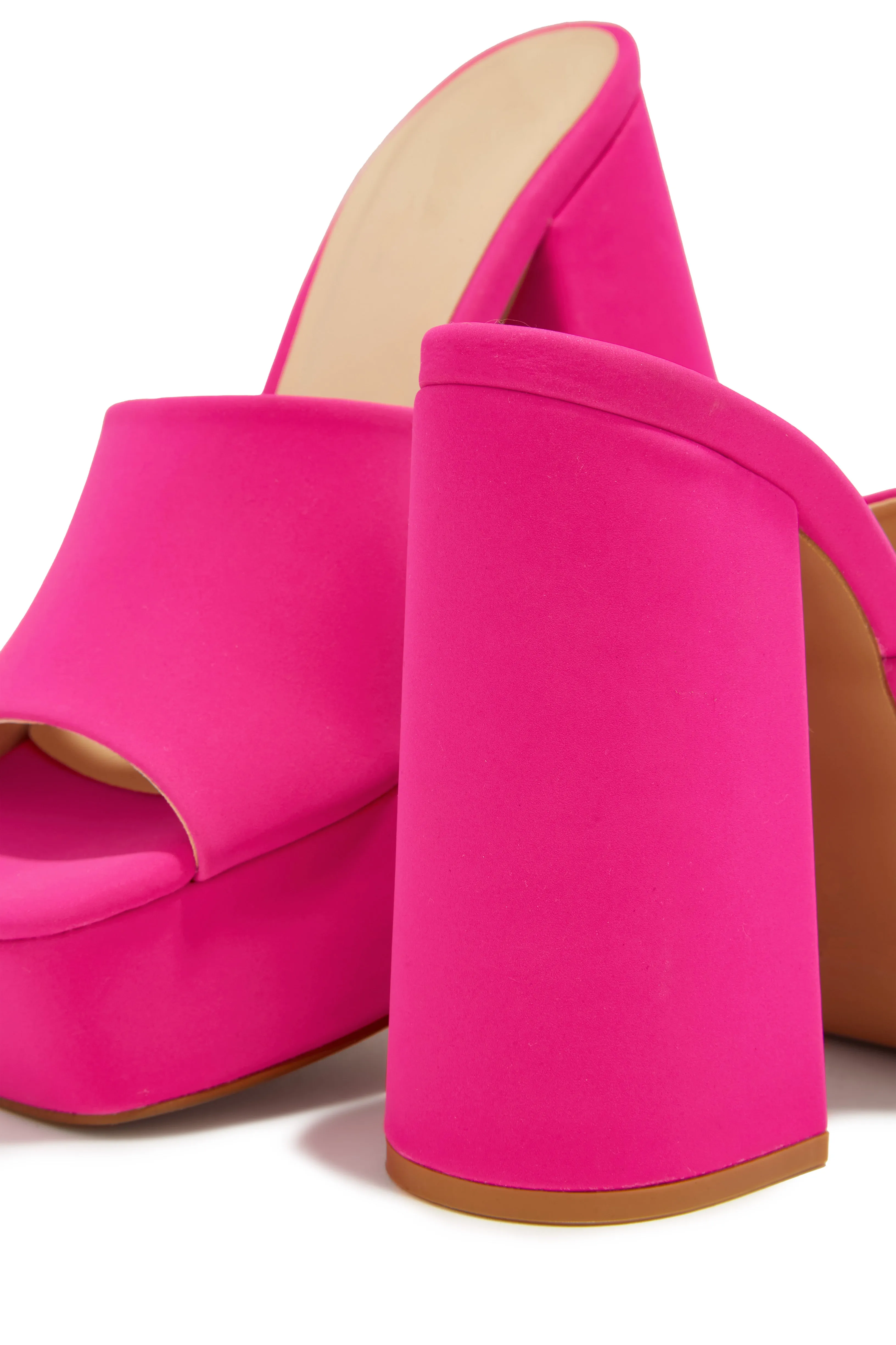 Emily Platform Block Heel Mules - Pink sold by Miss Lola product image thumbnail 3