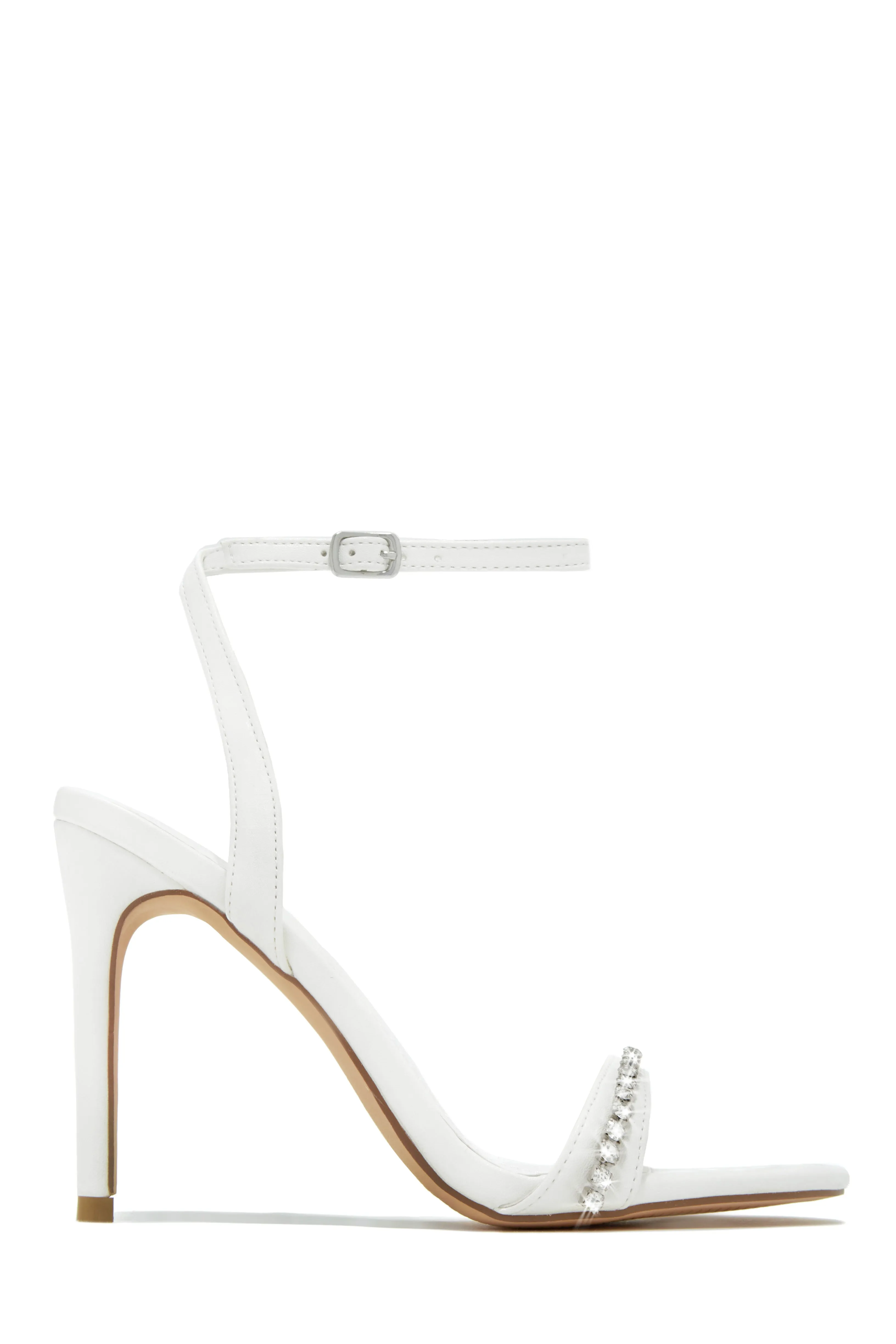 First Date Ankle Strap High Heels - White sold by Miss Lola product image thumbnail 3