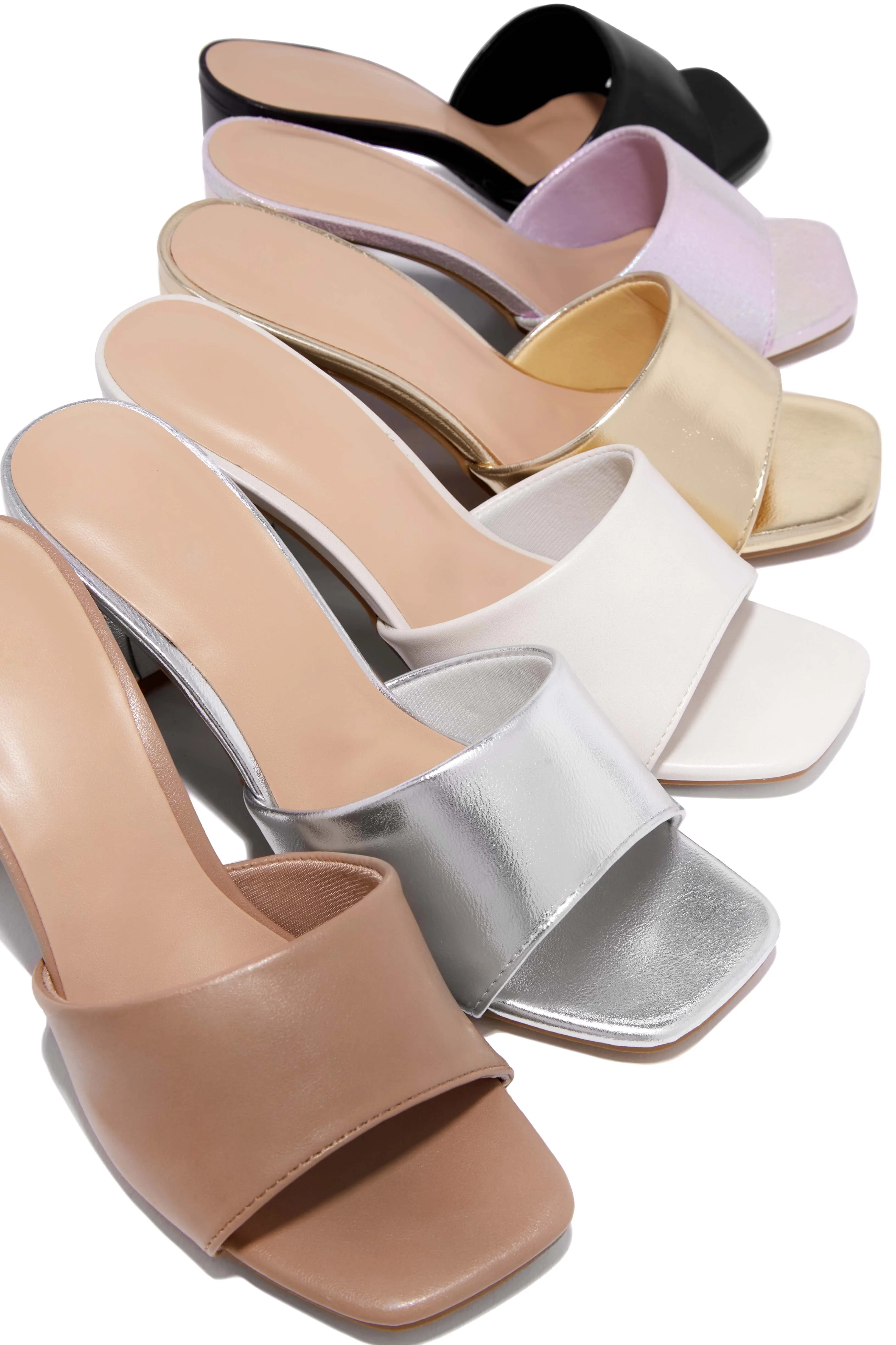 Sylva Block Heel Mules - Silver sold by Miss Lola product image thumbnail 4