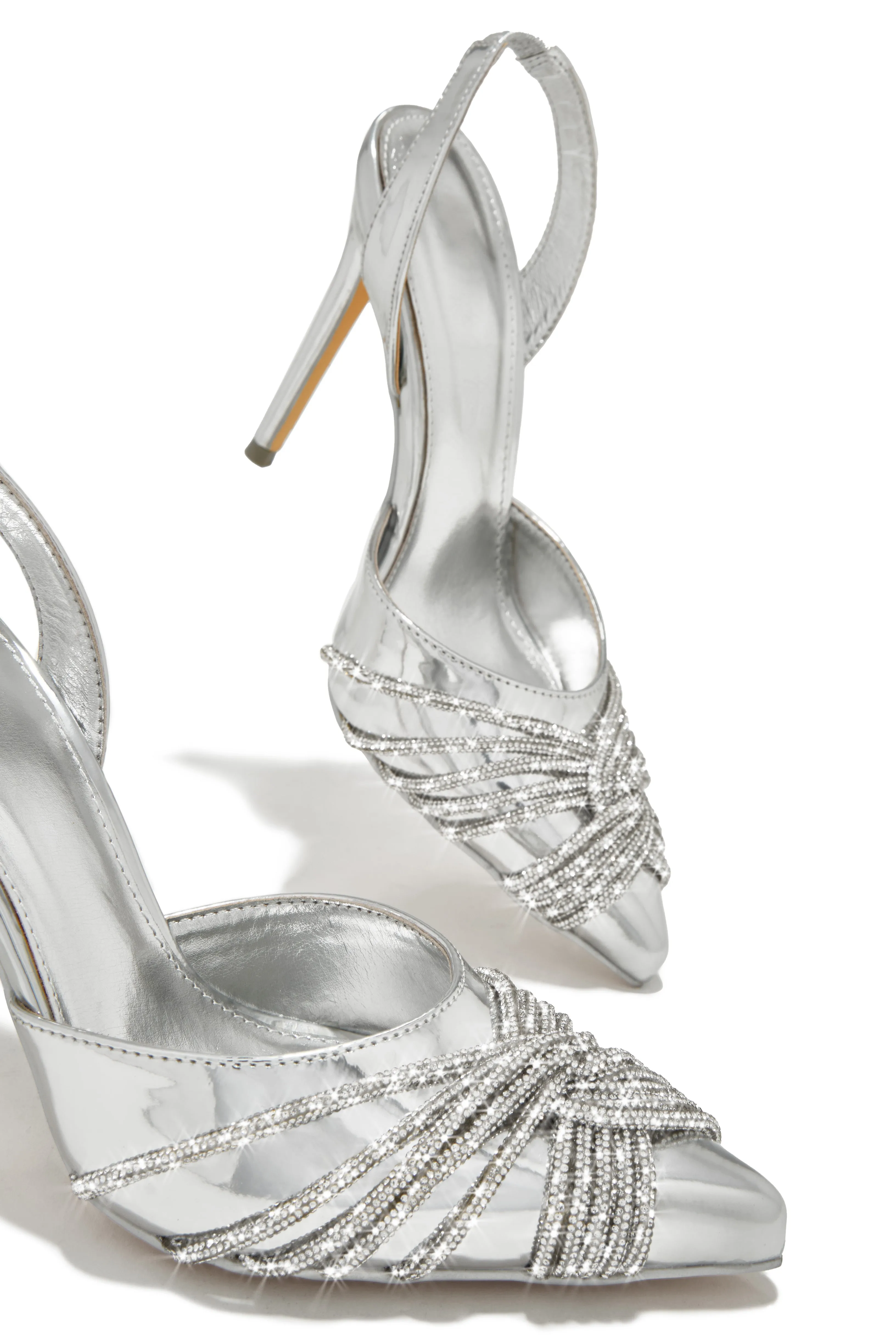 Her World Embellished High Heel Pumps - Silver sold by Miss Lola product image thumbnail 3