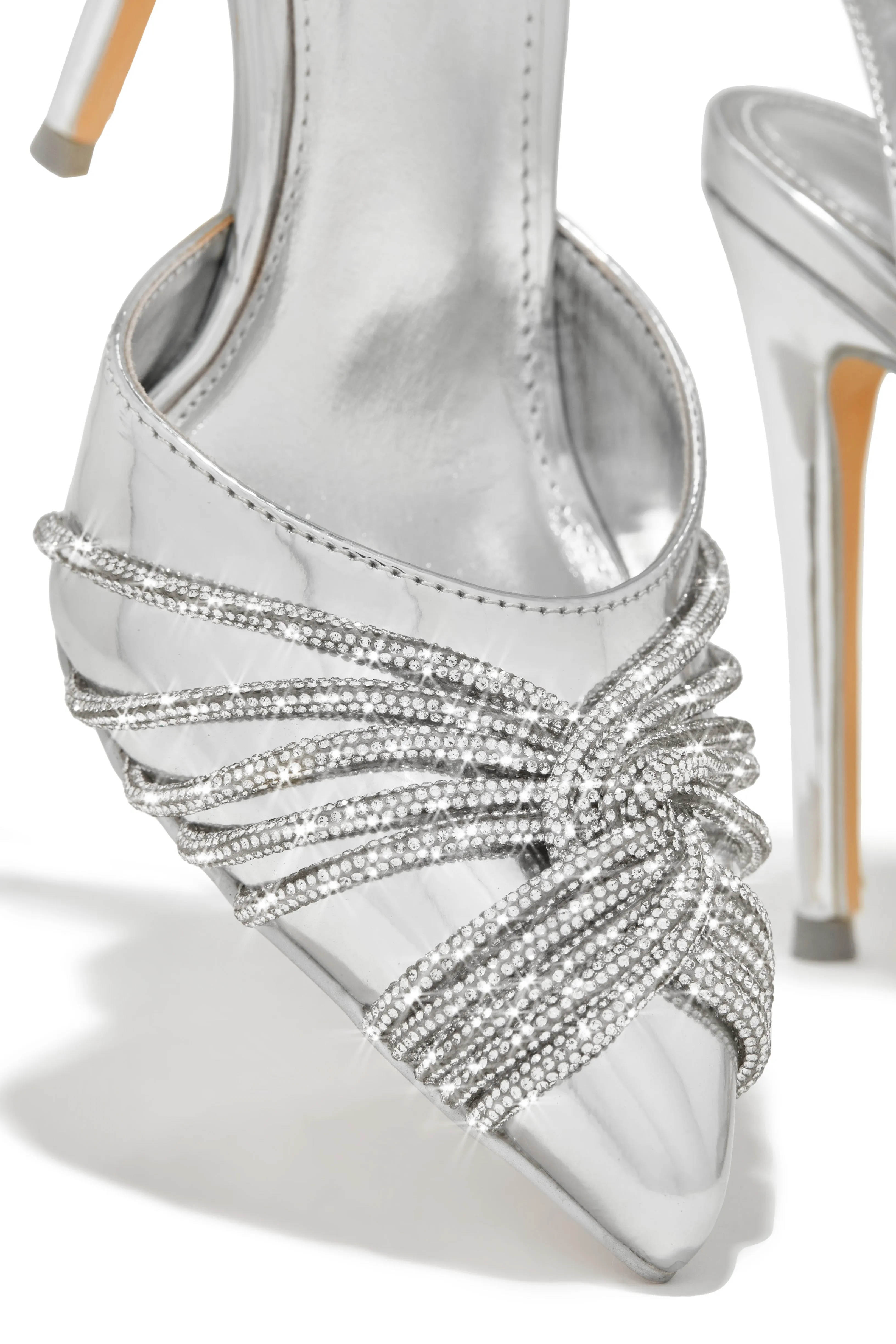 Her World Embellished High Heel Pumps - Silver sold by Miss Lola product image thumbnail 4