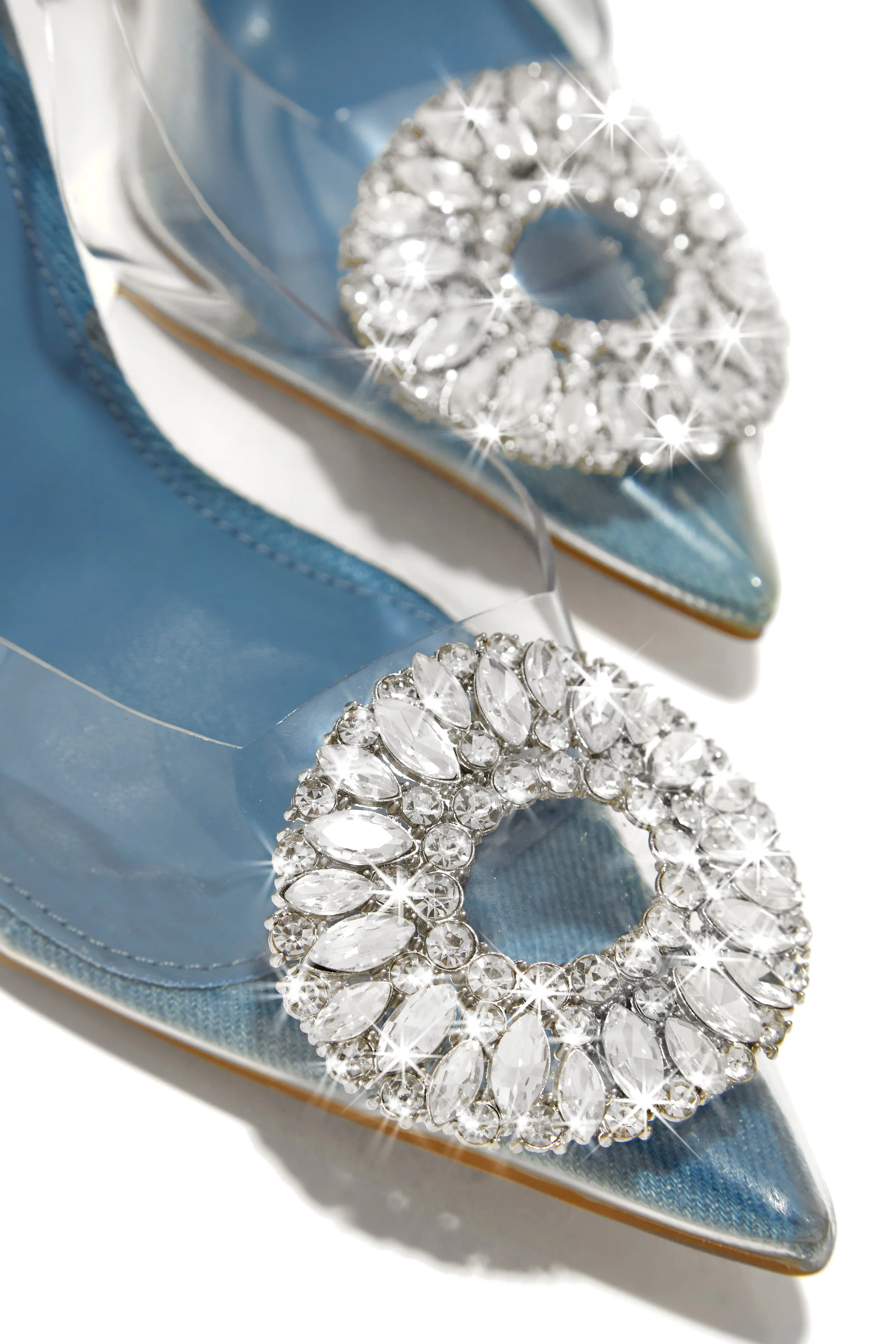 Elyza Embellished Slingback Heel Pumps - Denim sold by Miss Lola product image thumbnail 4