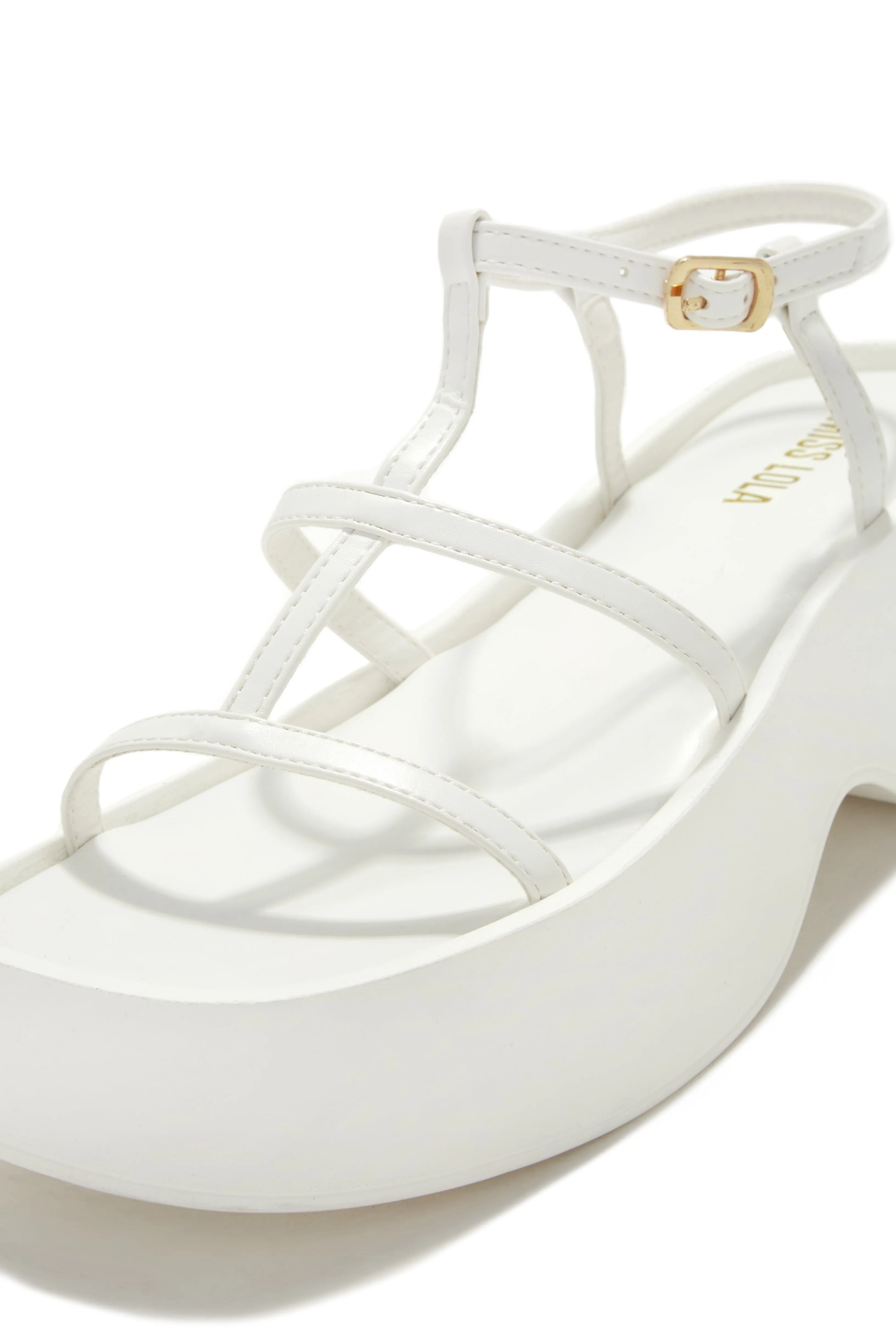 Beach Trip Flat Platform Sandals - White sold by Miss Lola product image thumbnail 2