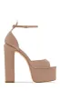 Avani Block High Heel Platforms - Nude sold by Miss Lola
