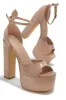 Avani Block High Heel Platforms - Nude sold by Miss Lola