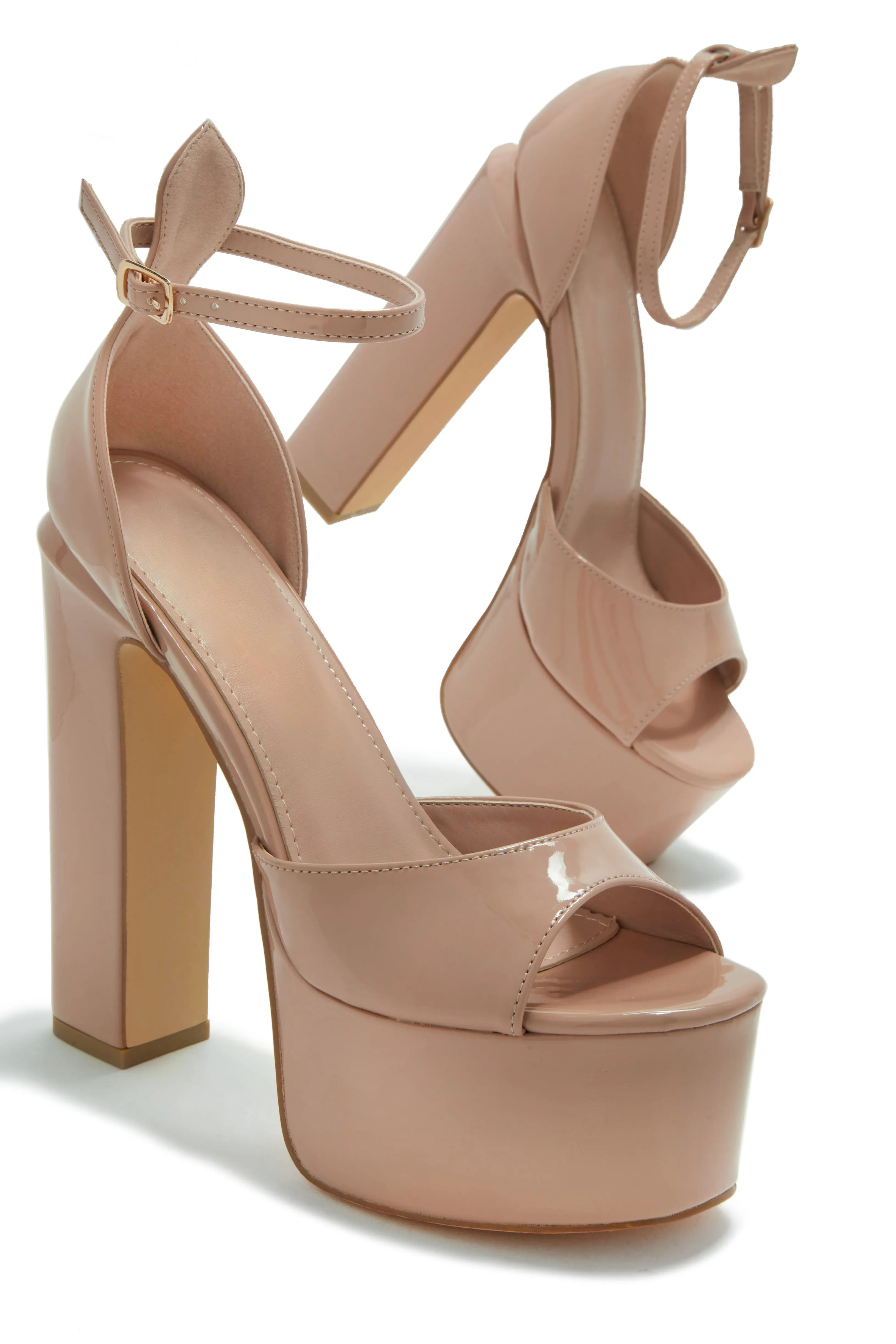 Avani Block High Heel Platforms - Nude sold by Miss Lola product image thumbnail 2