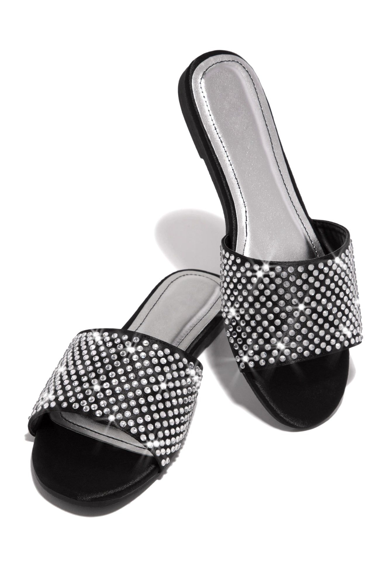 Ula Embellished Slip On Sandals - Black sold by Miss Lola product image thumbnail 4