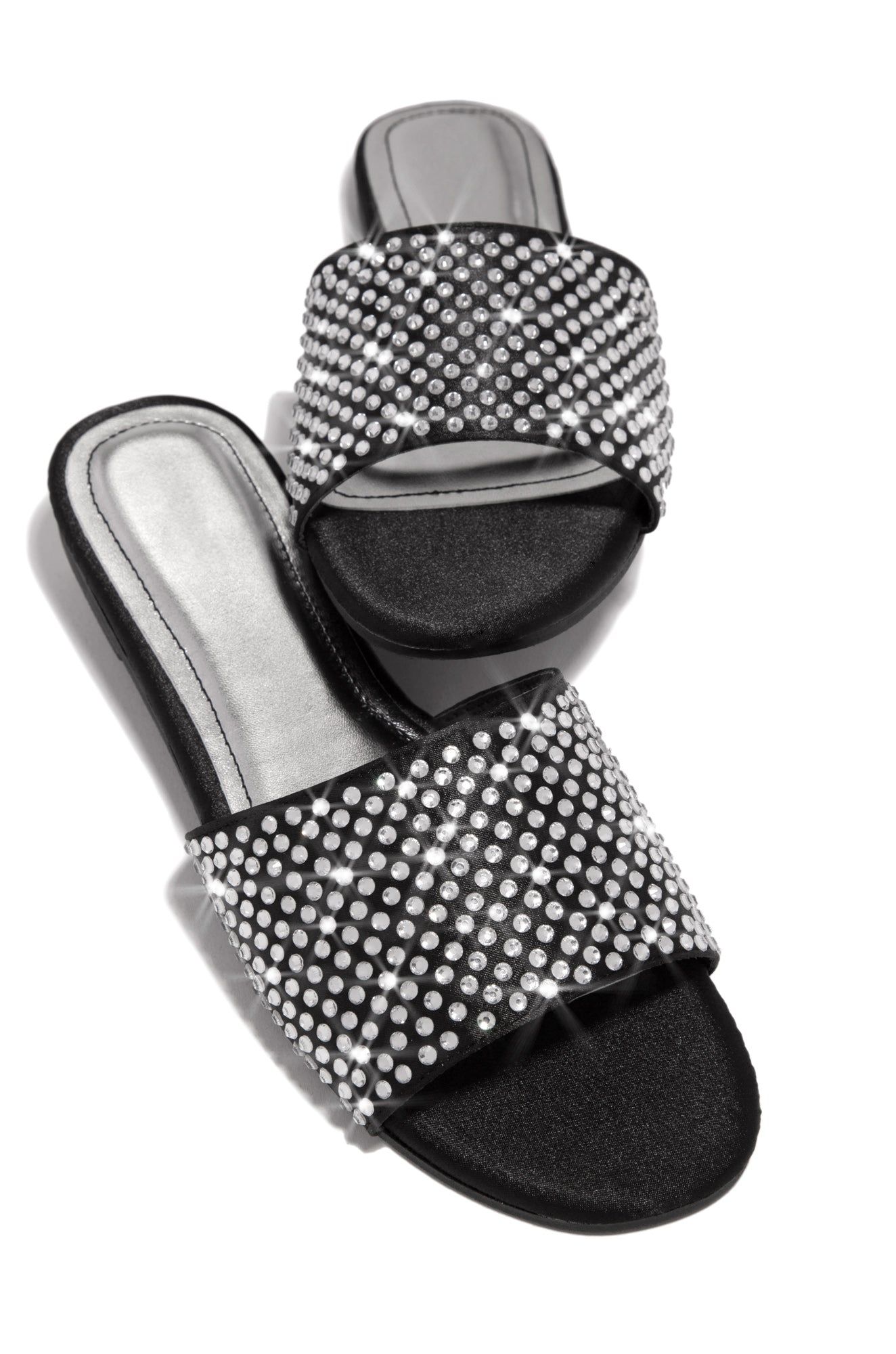 Ula Embellished Slip On Sandals - Black sold by Miss Lola product image thumbnail 5