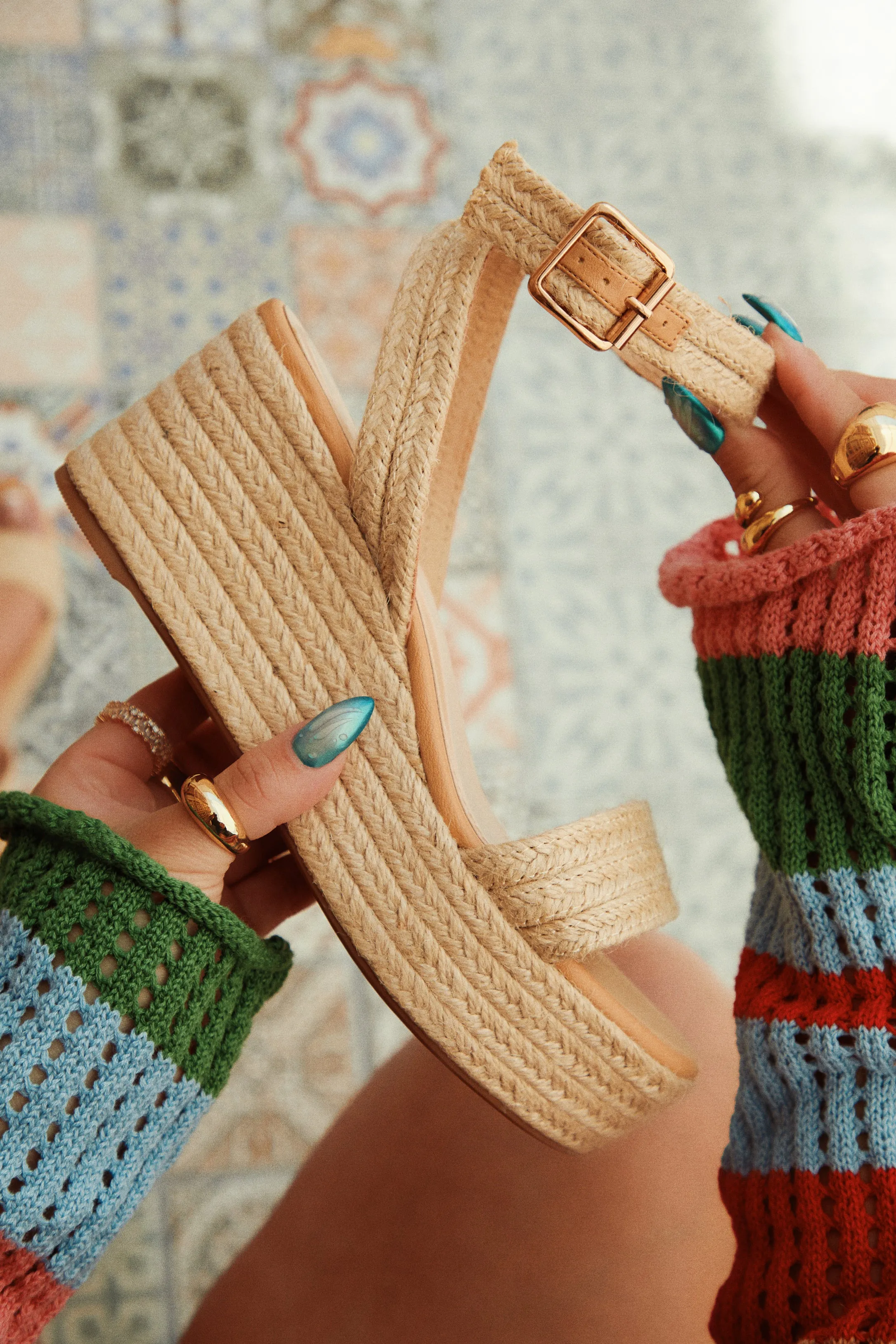 Oliana Platform Espadrille Sandals - Natural sold by Miss Lola