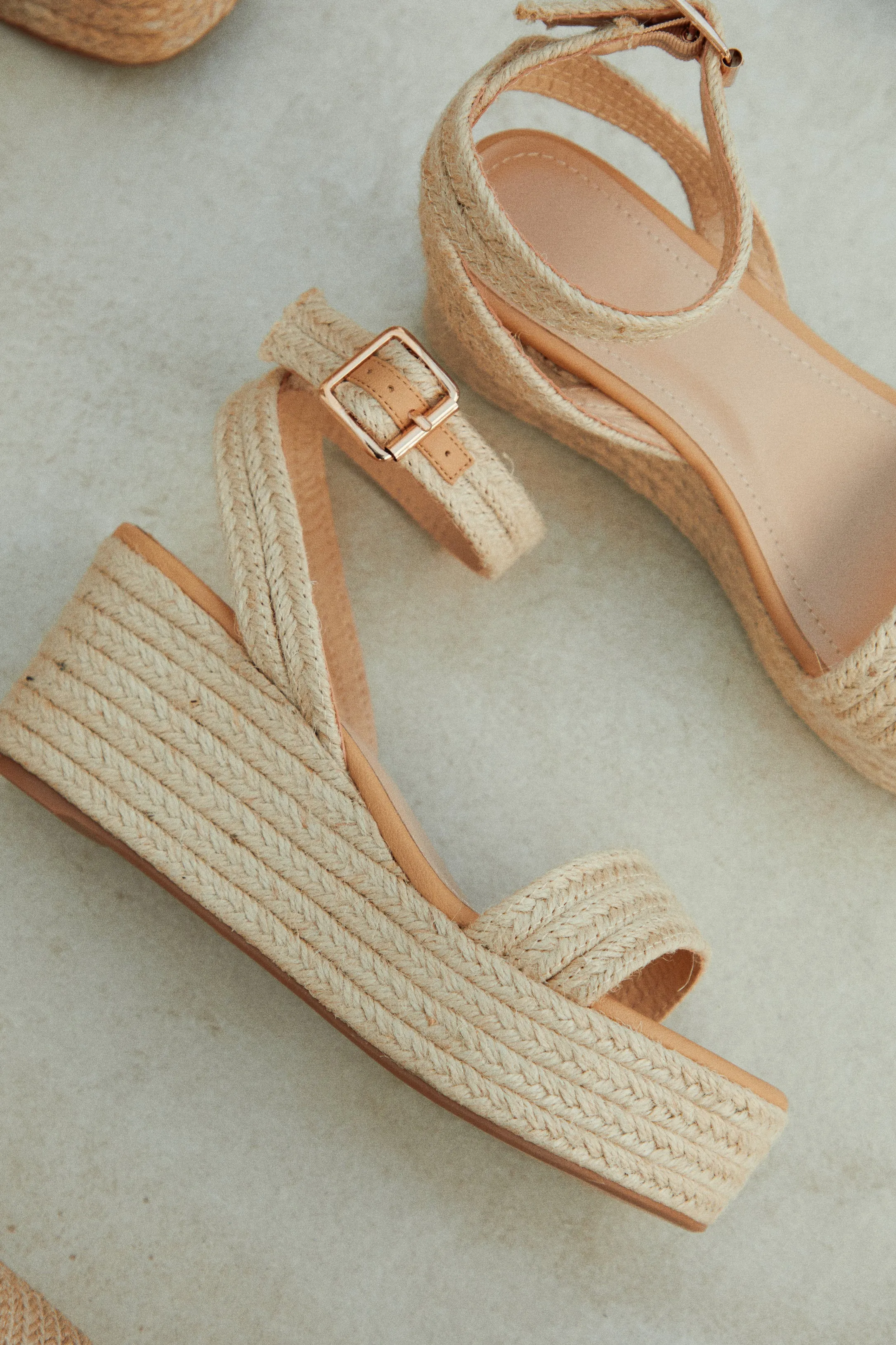 Oliana Platform Espadrille Sandals - Natural sold by Miss Lola product image thumbnail 3
