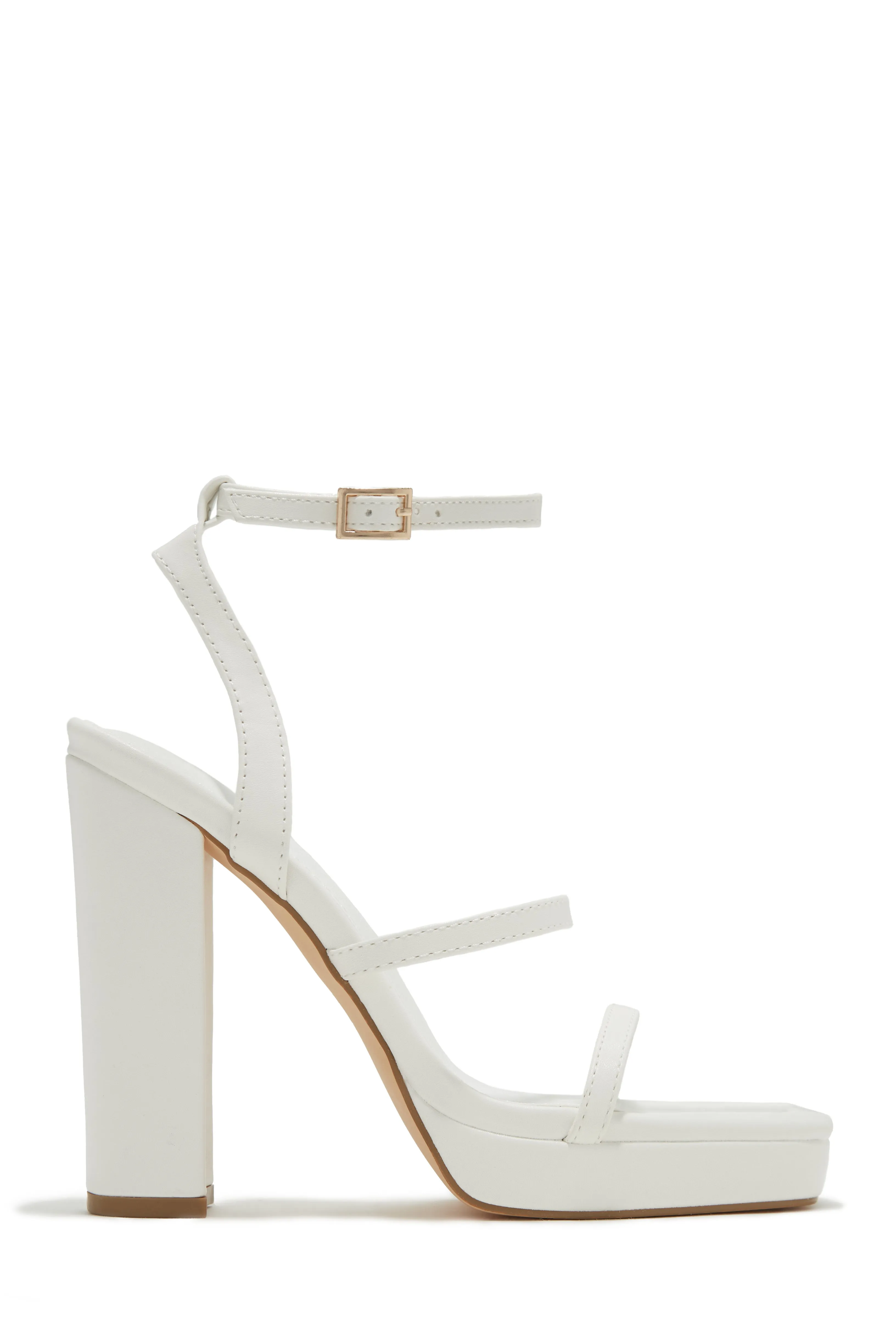 Midnight Muse Platform Block High Heels - White sold by Miss Lola product image thumbnail 2