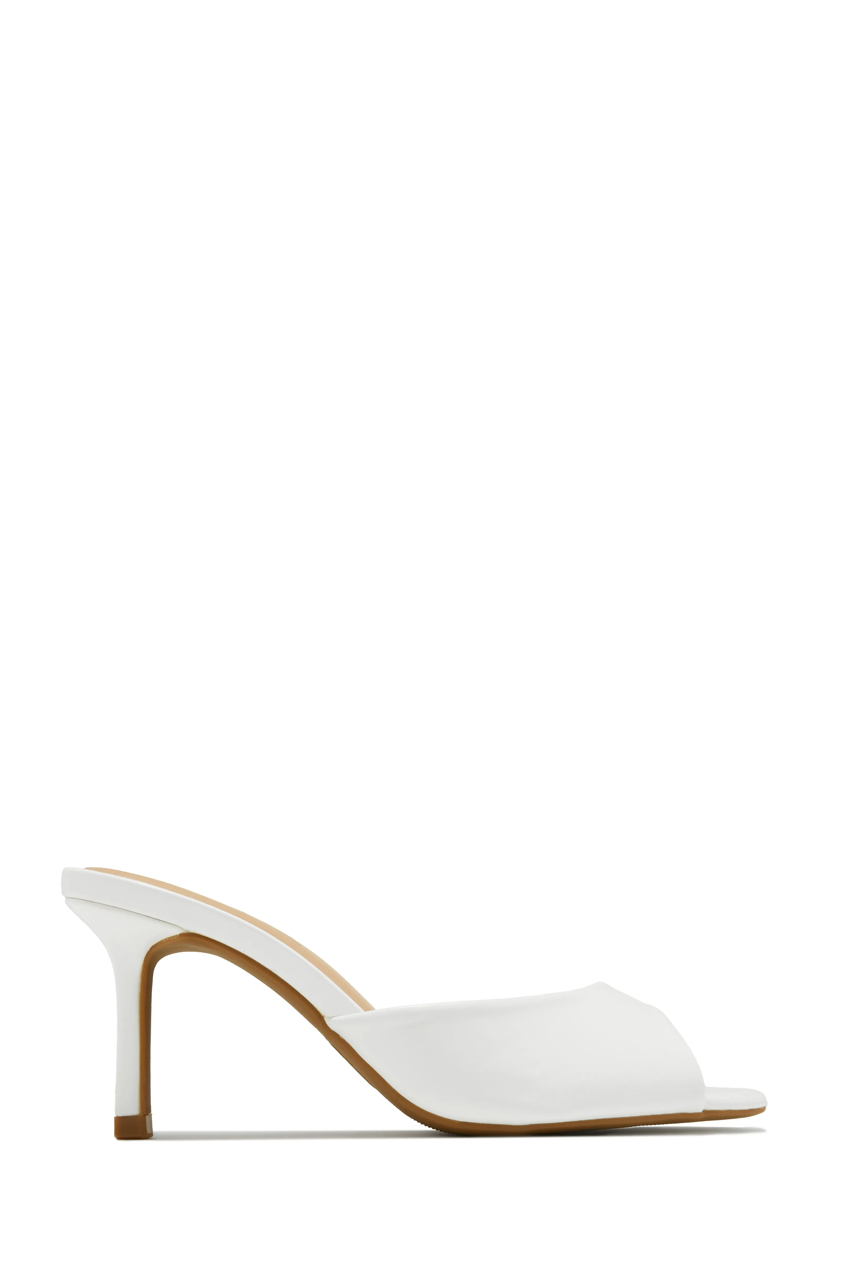Natani Mid Heel Mules - White sold by Miss Lola product image thumbnail 5