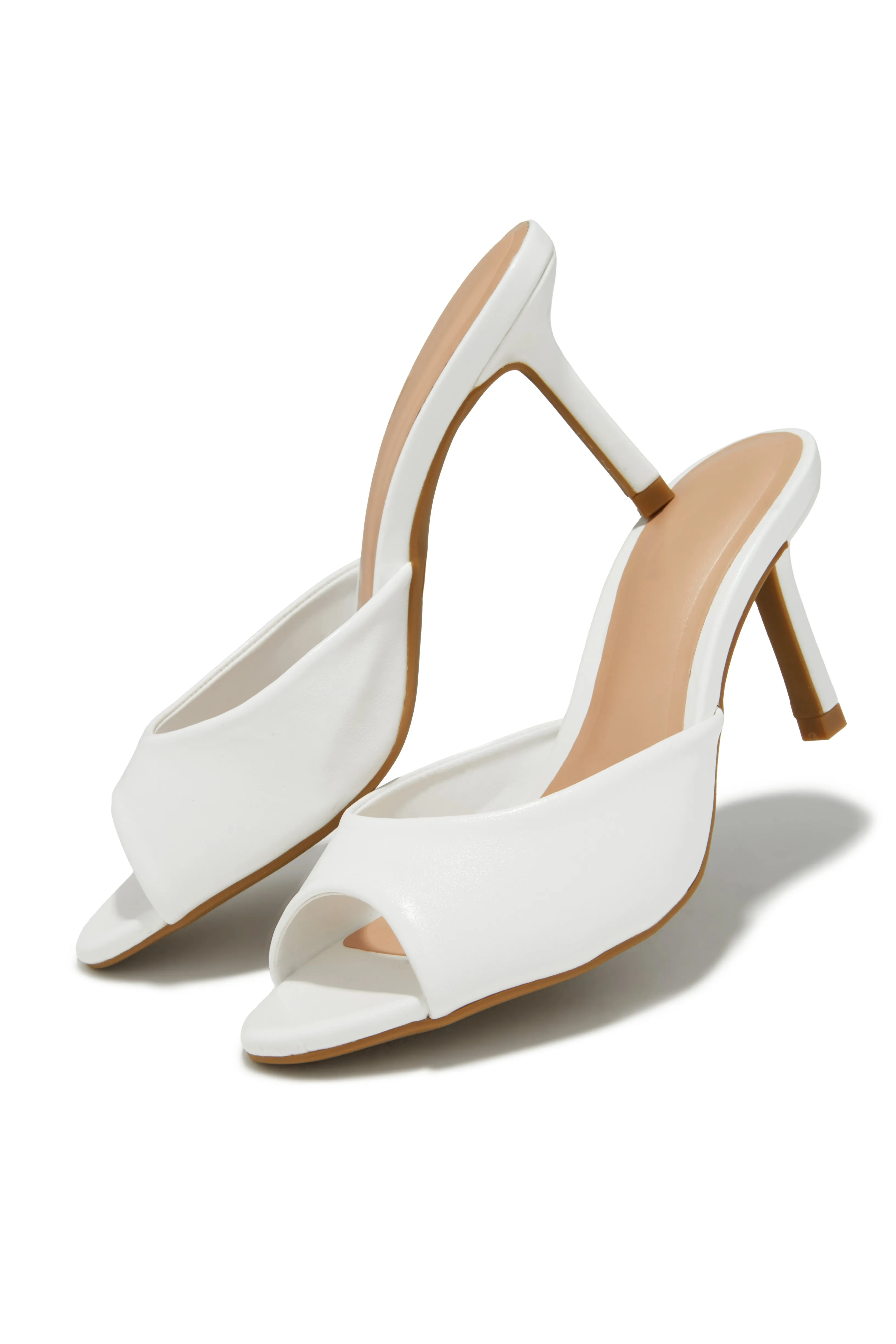 Natani Mid Heel Mules - White sold by Miss Lola product image thumbnail 2